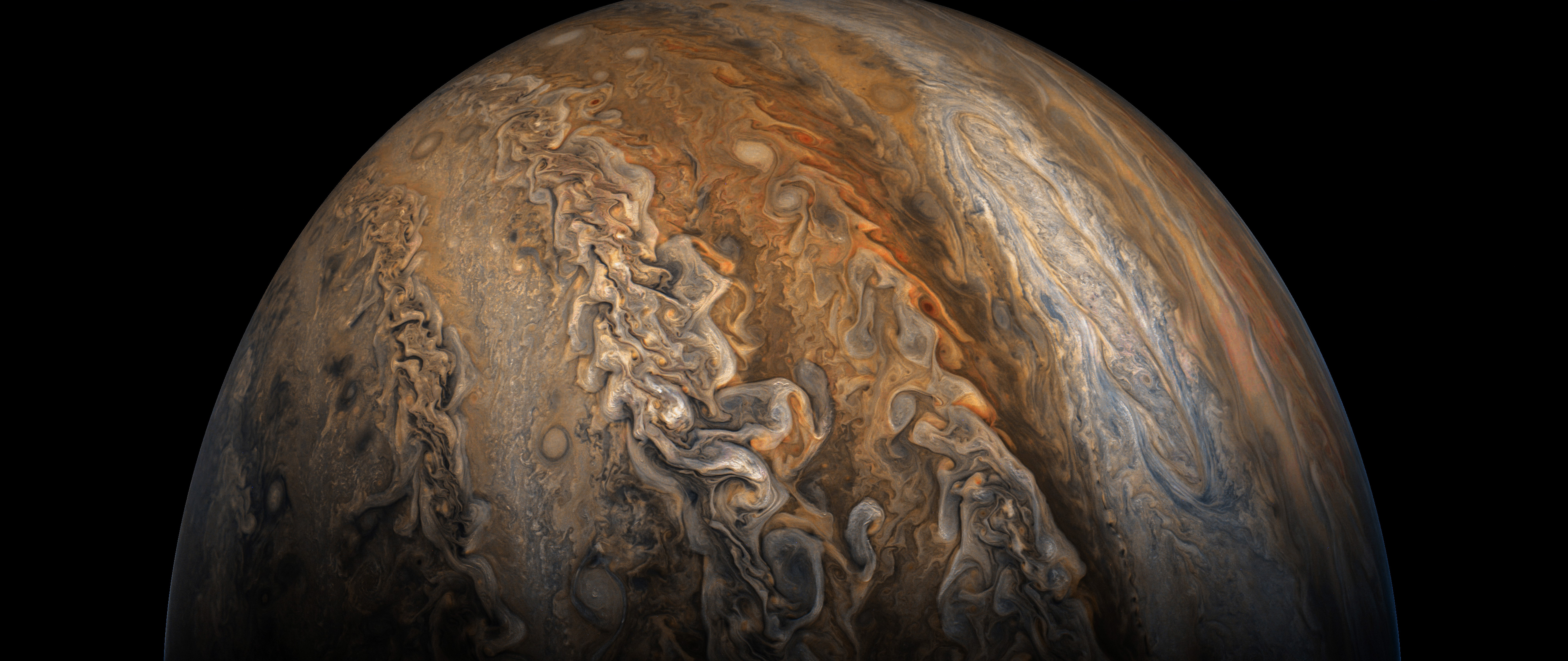 Wallpaper, Jupiter, jowisz, NASA, space 8038x3391