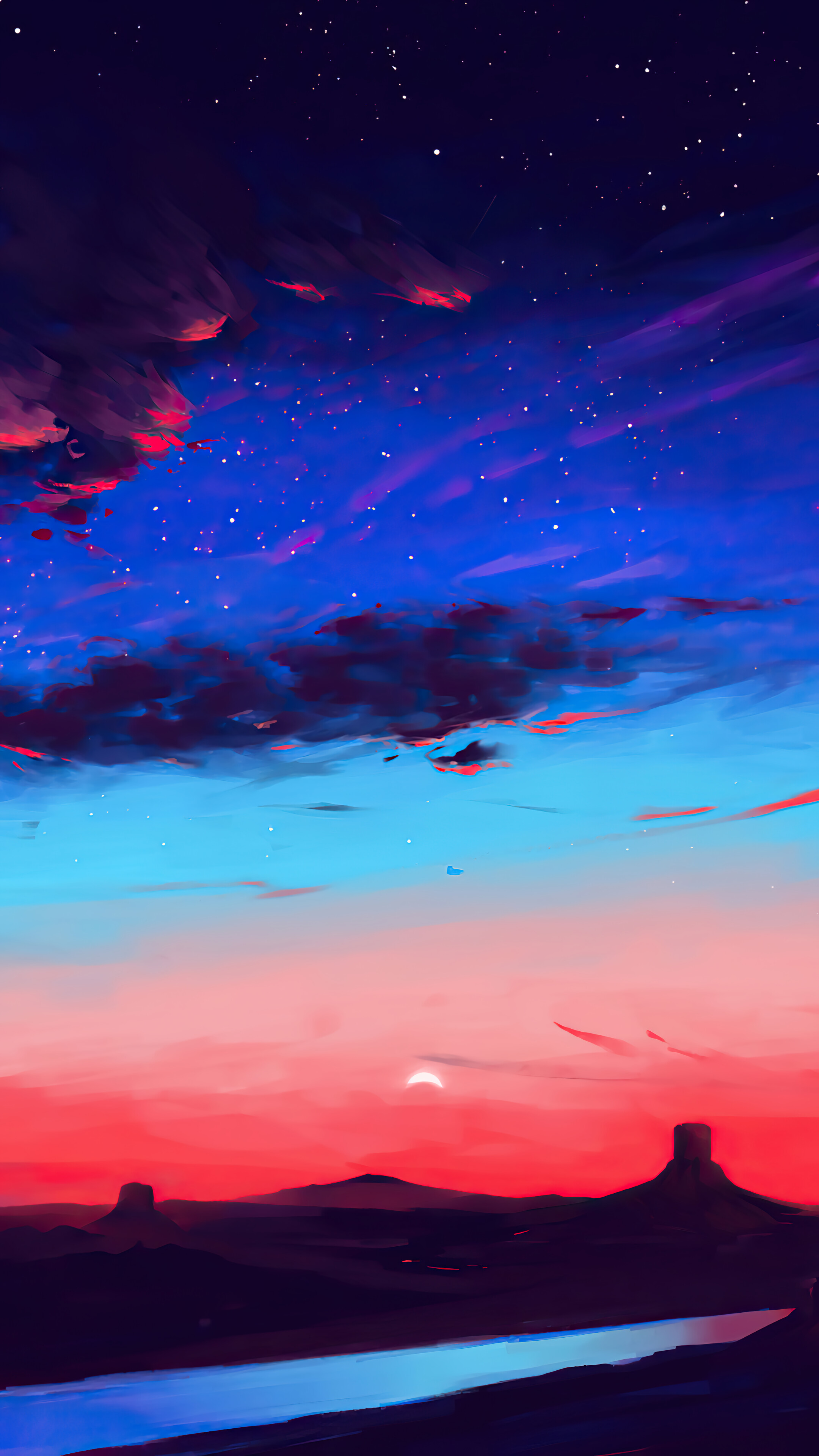 Free download Beautiful Sunset Sky Clouds Secenery Digital Art 4K Wallpaper 62647 [2160x3840] for your Desktop, Mobile & Tablet. Explore Sunset Sky Phone Wallpaper. Sky Wallpaper, Sunset Background, Sky Background