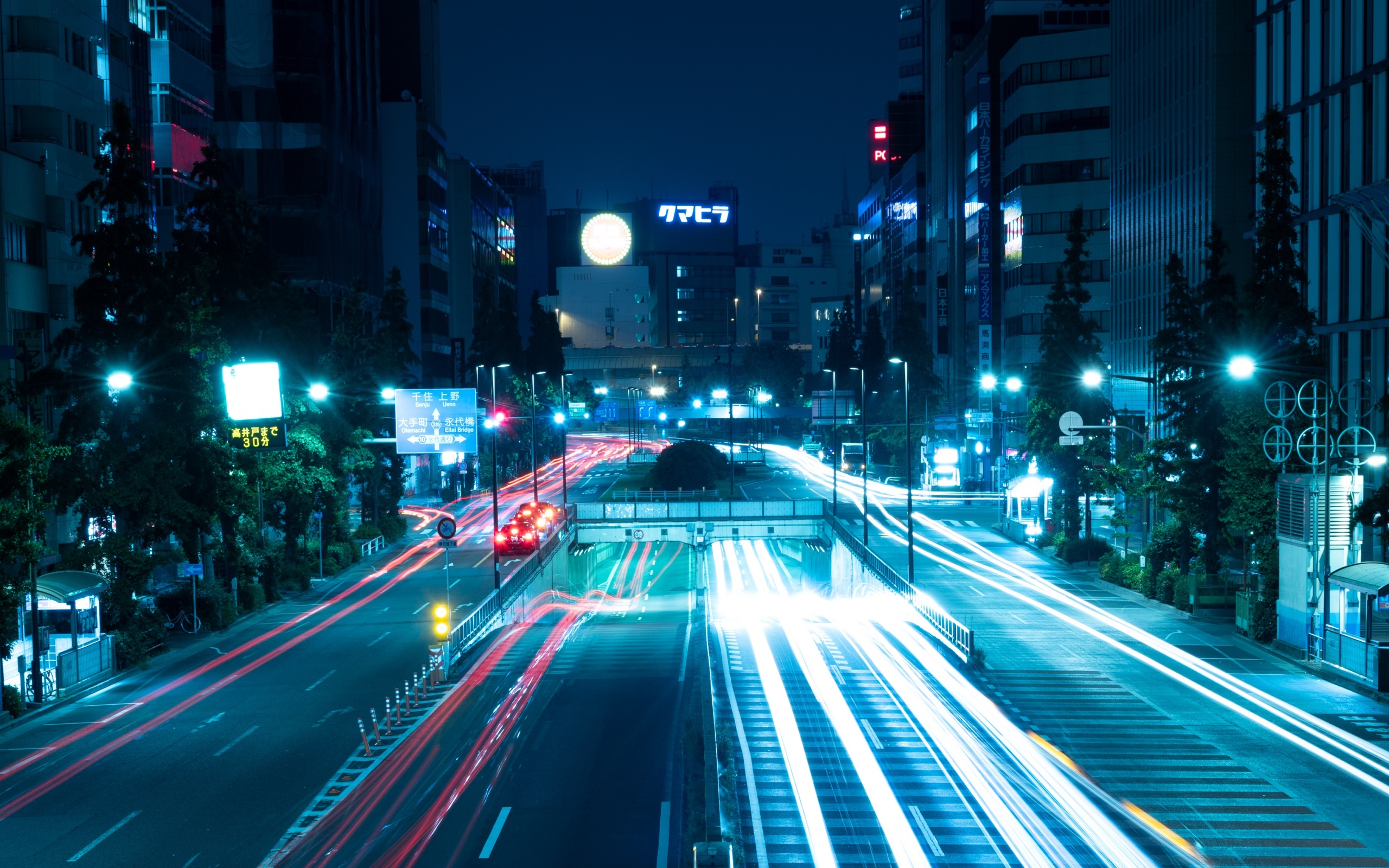 Wallpaper 4k night city, road, light, city lights, tokyo, japan 4k Wallpaper