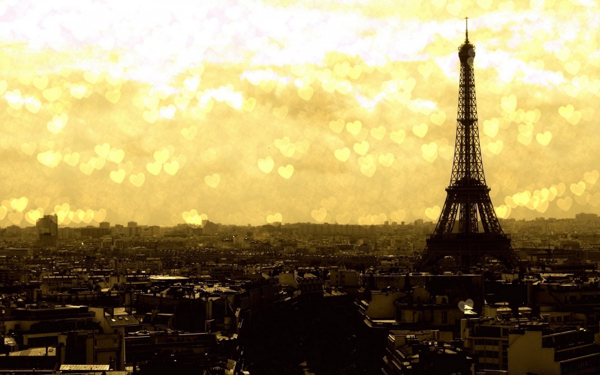 Eiffel Tower on the background of Paris