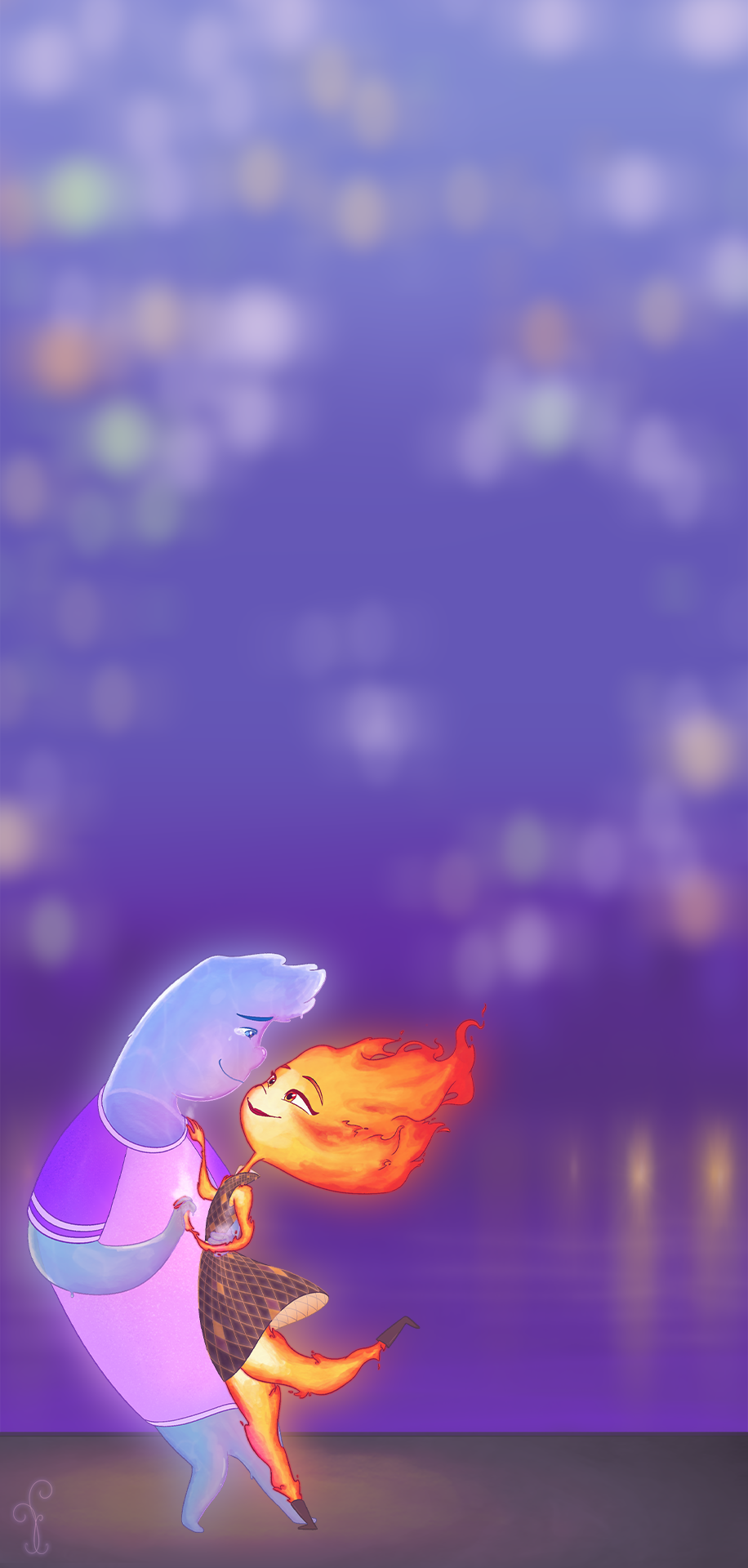 Decided to turn my Elemental fanart piece into a phone wallpaper :D