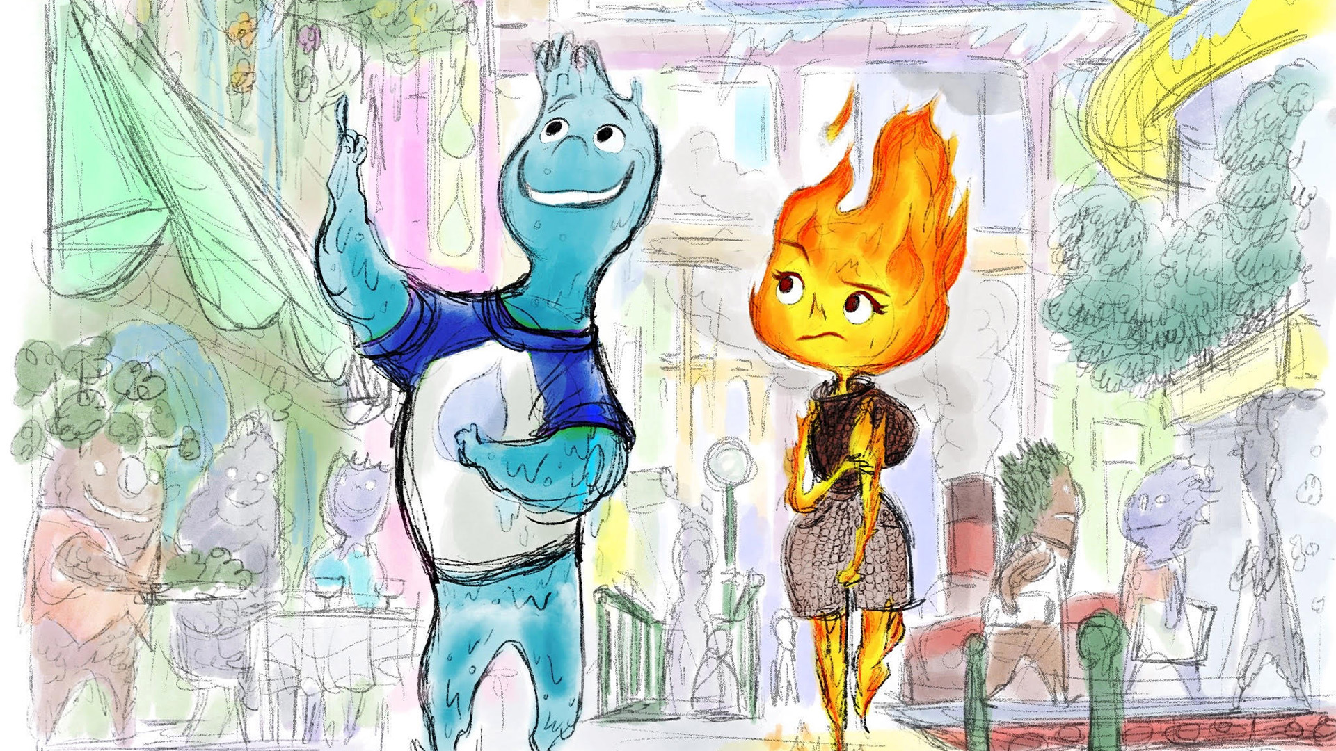 Elemental: Pixar's latest film debuts concept art
