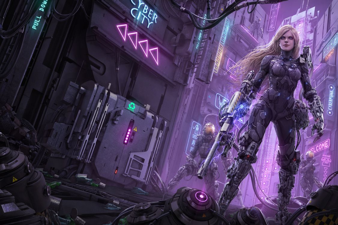 Wallpaper Cyberpunk, Science Fiction, Purple, pc Game, Games, Background Free Image