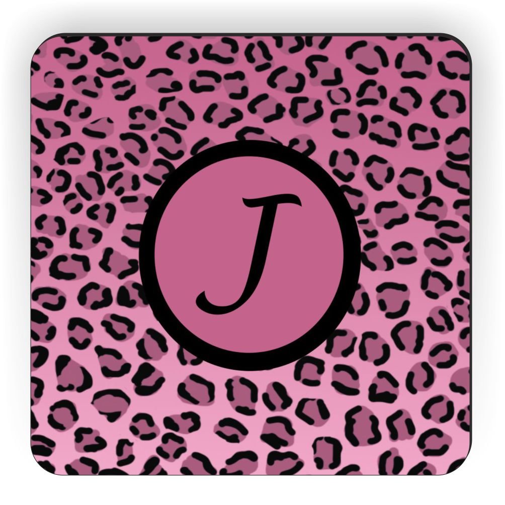 Rikki Knight Letter J Initial Light Pink Leopard Print Monogrammed Design Square Fridge Magnet, Home & Kitchen