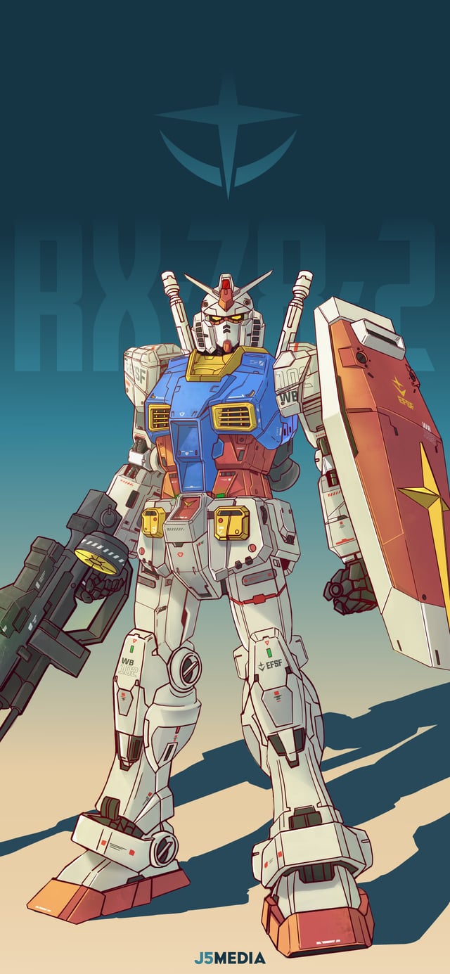 I Turned My RX 78 2 Drawing Into A Phone Wallpaper