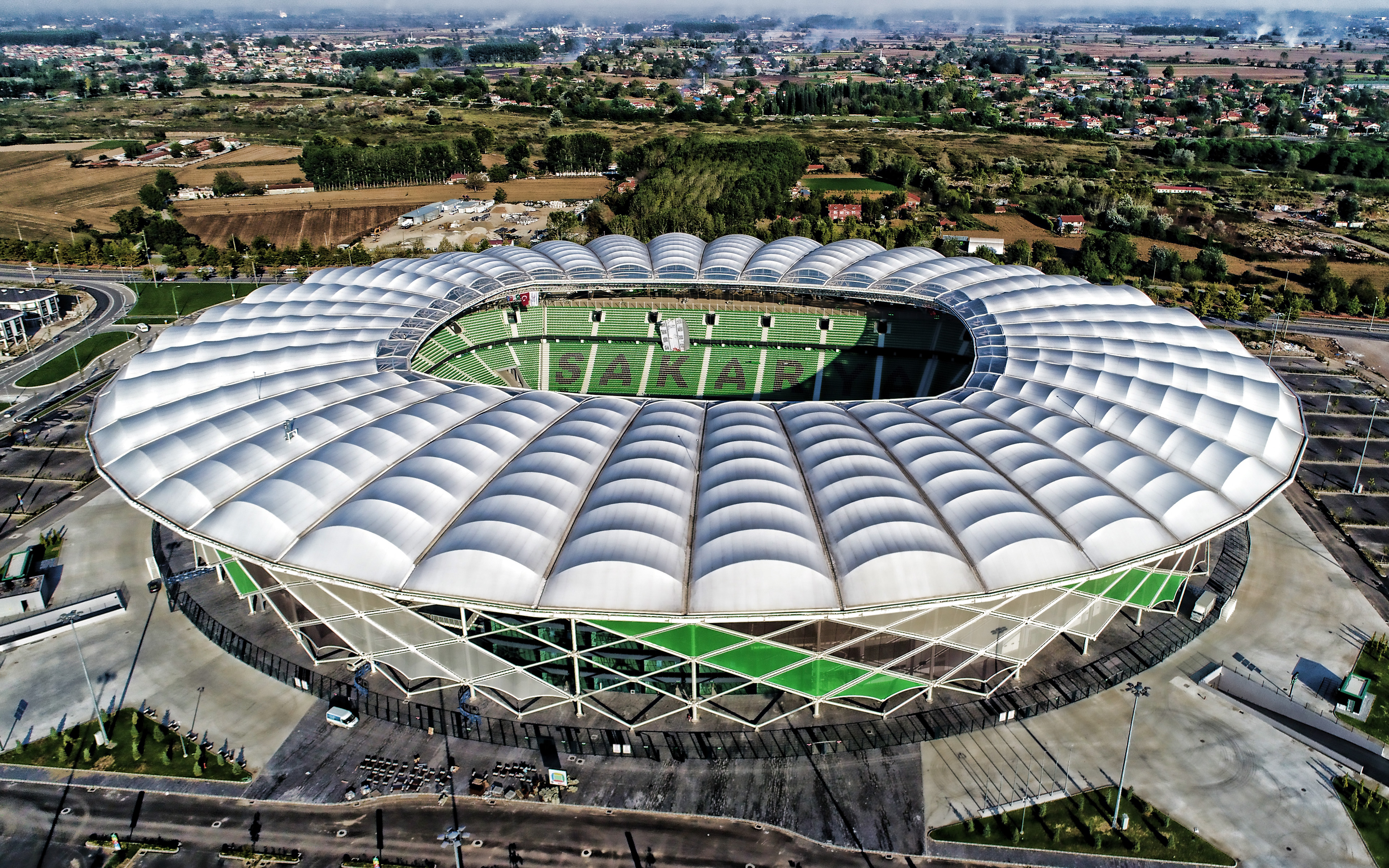 Download wallpaper Sakarya Stadium, 4k, turkish stadiums, Sakaryaspor Stadium, aerial view, Yeni Sakarya Stadium, Sakarya, Turkey, Sakaryaspor FC, New Sakarya Stadium for desktop with resolution 3840x2400. High Quality HD picture wallpaper