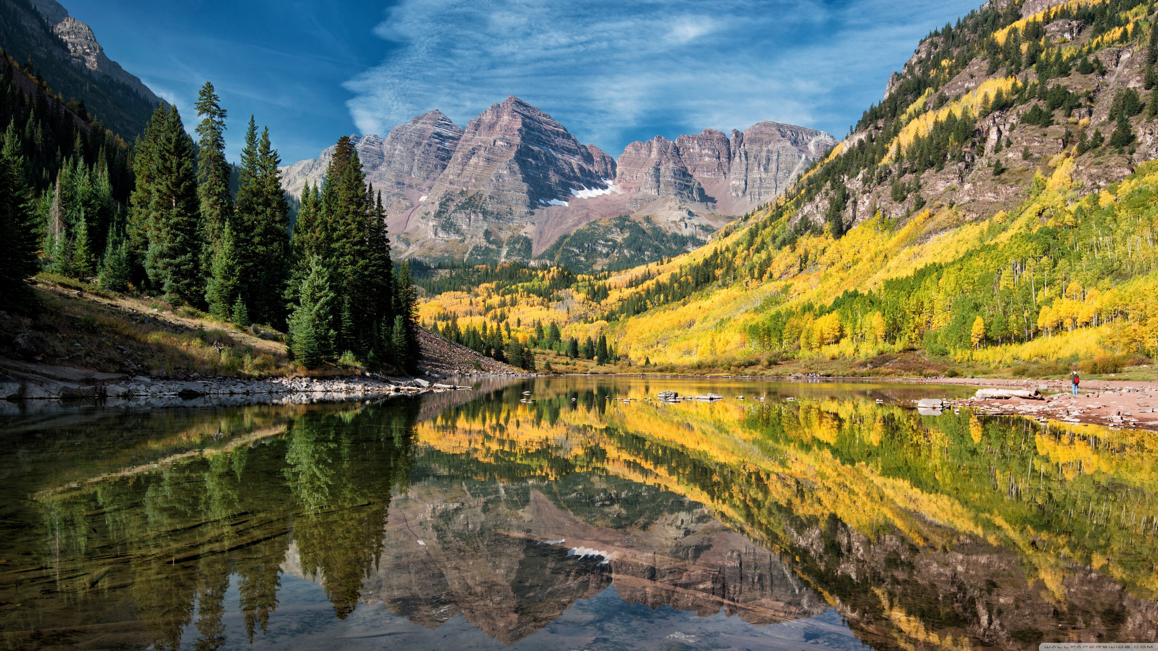 Maroon Lake Ultra HD Desktop Background Wallpaper for: Multi Display, Dual Monitor, Tablet