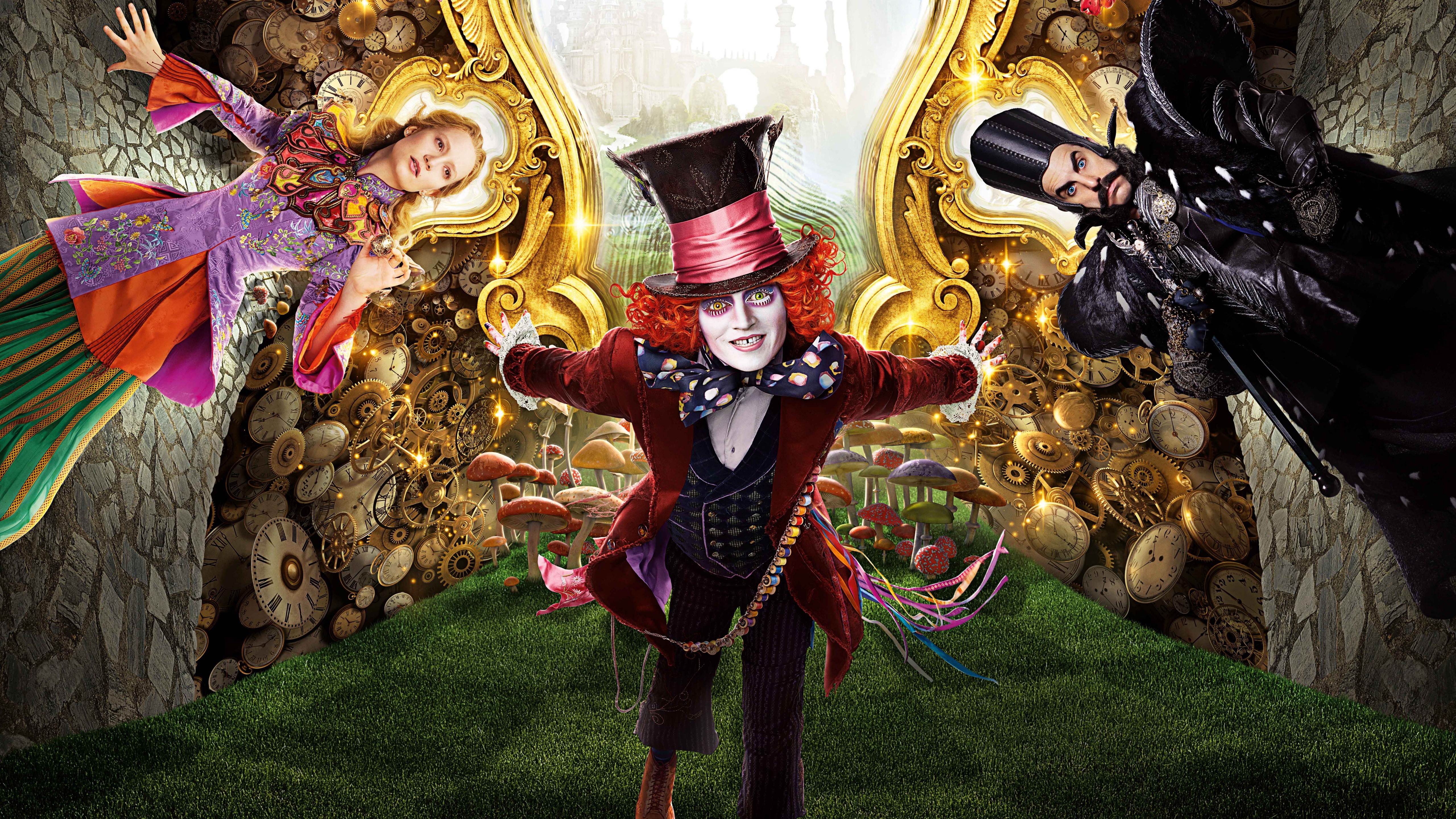 4K, 5K, Aliceking Glass 2016, Alice in Wonderland, Johnny Depp, Hat Gallery HD Wallpaper