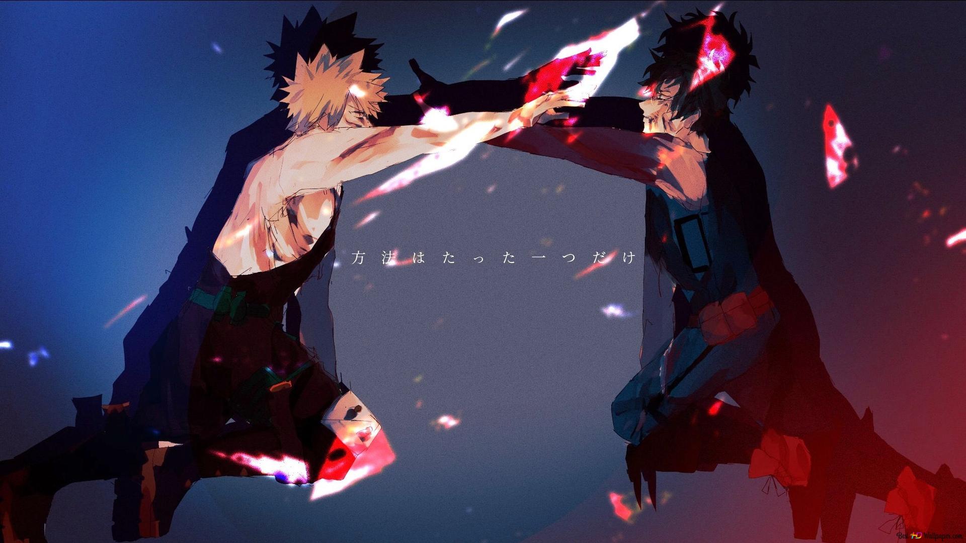 Bakugo Vs Midoriya Hero Academia 2K wallpaper download