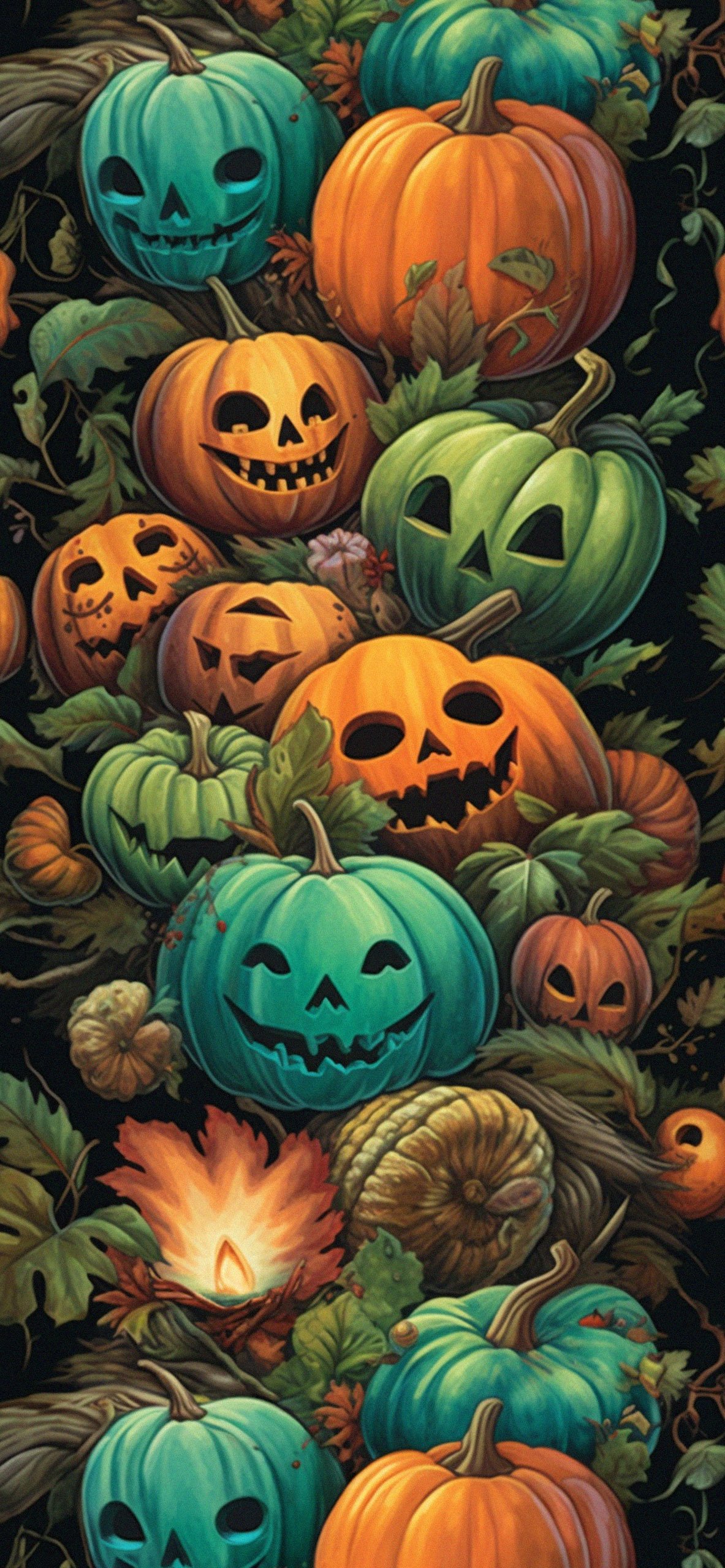 Colorful Jack O'Lantern Wallpaper Halloween Wallpaper