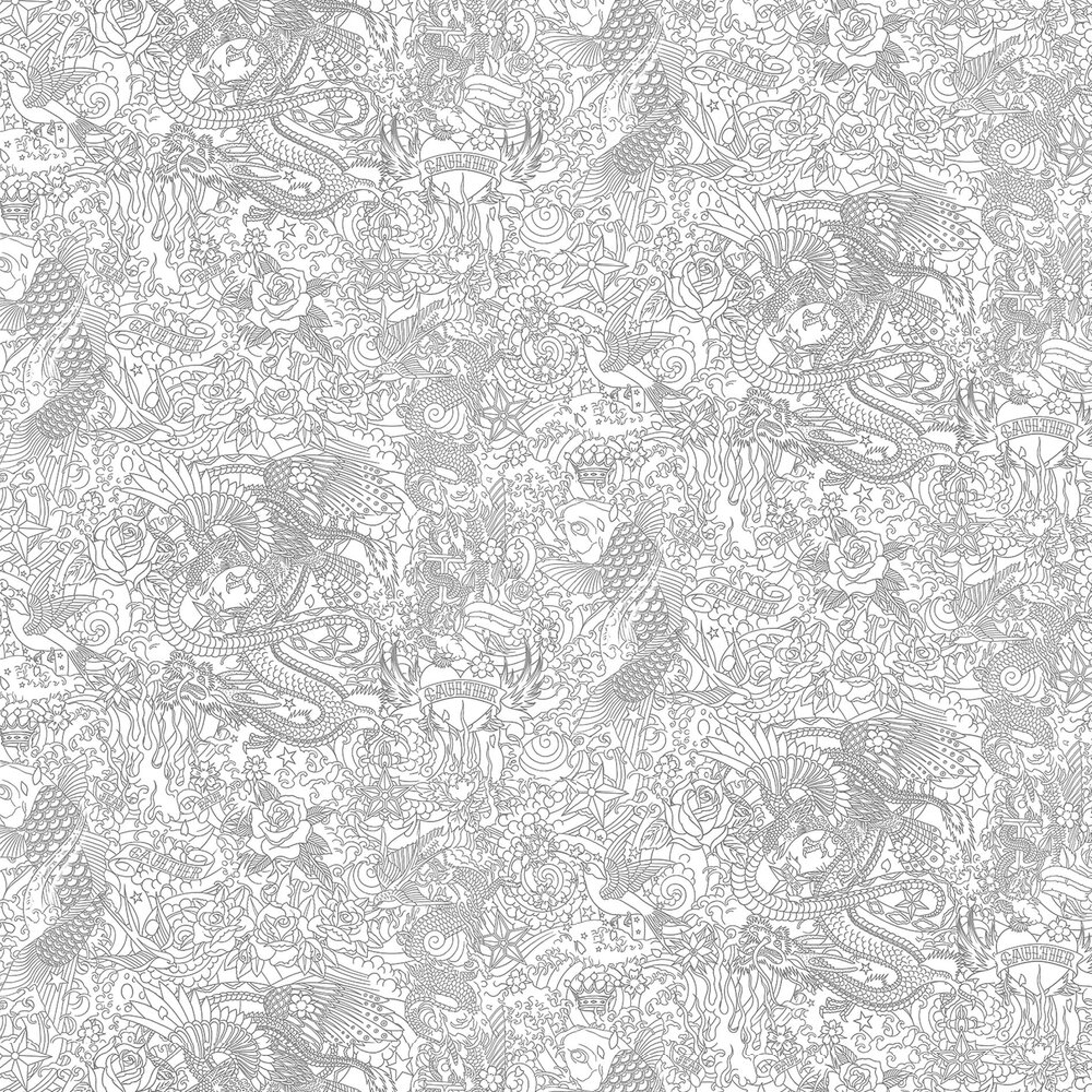 Horimono by Jean Paul Gaultier grey / White, Wallpaper Direct