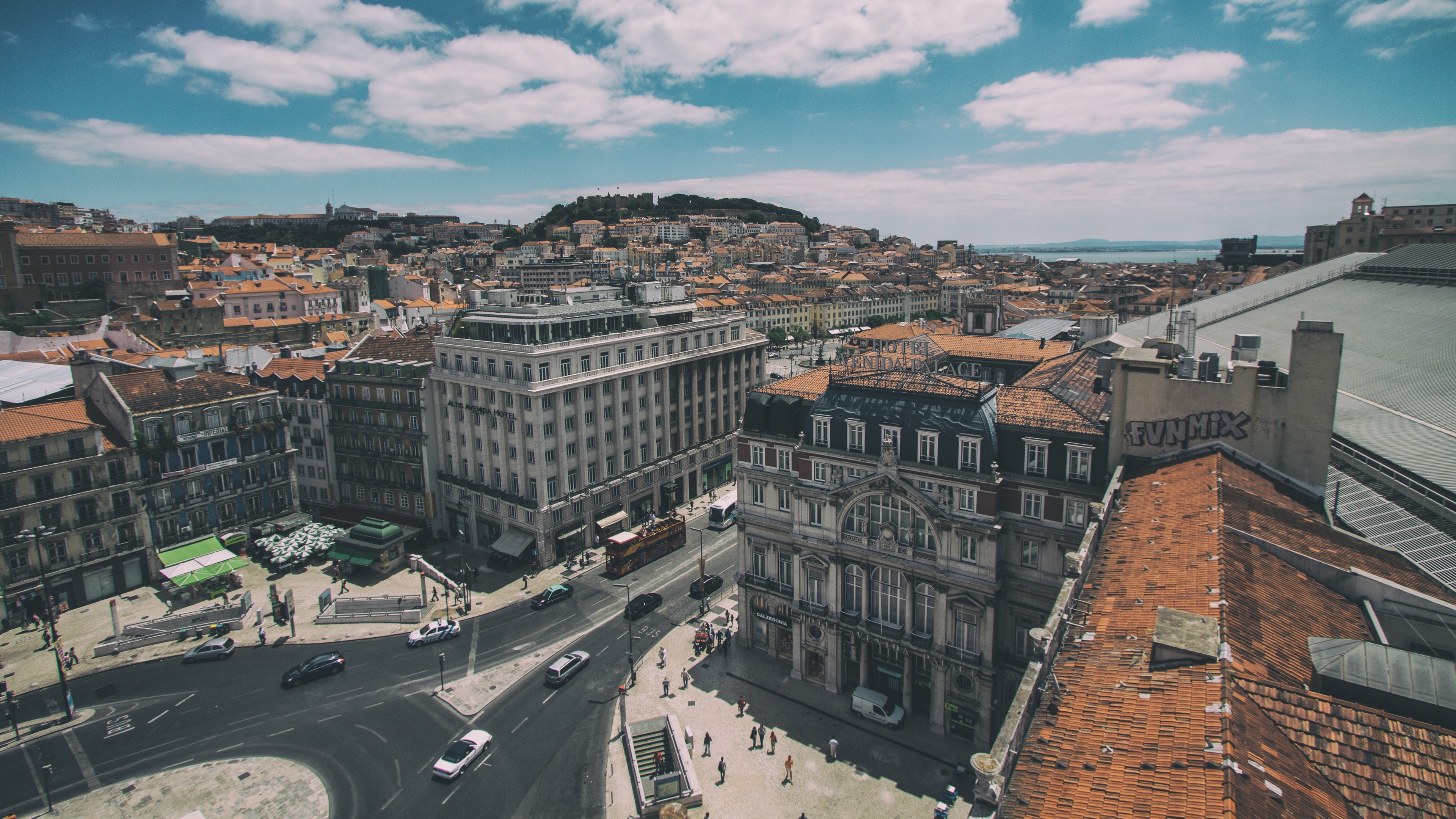 Wallpaper 4k lisbon, portugal, buildings, view from above 4k Wallpaper