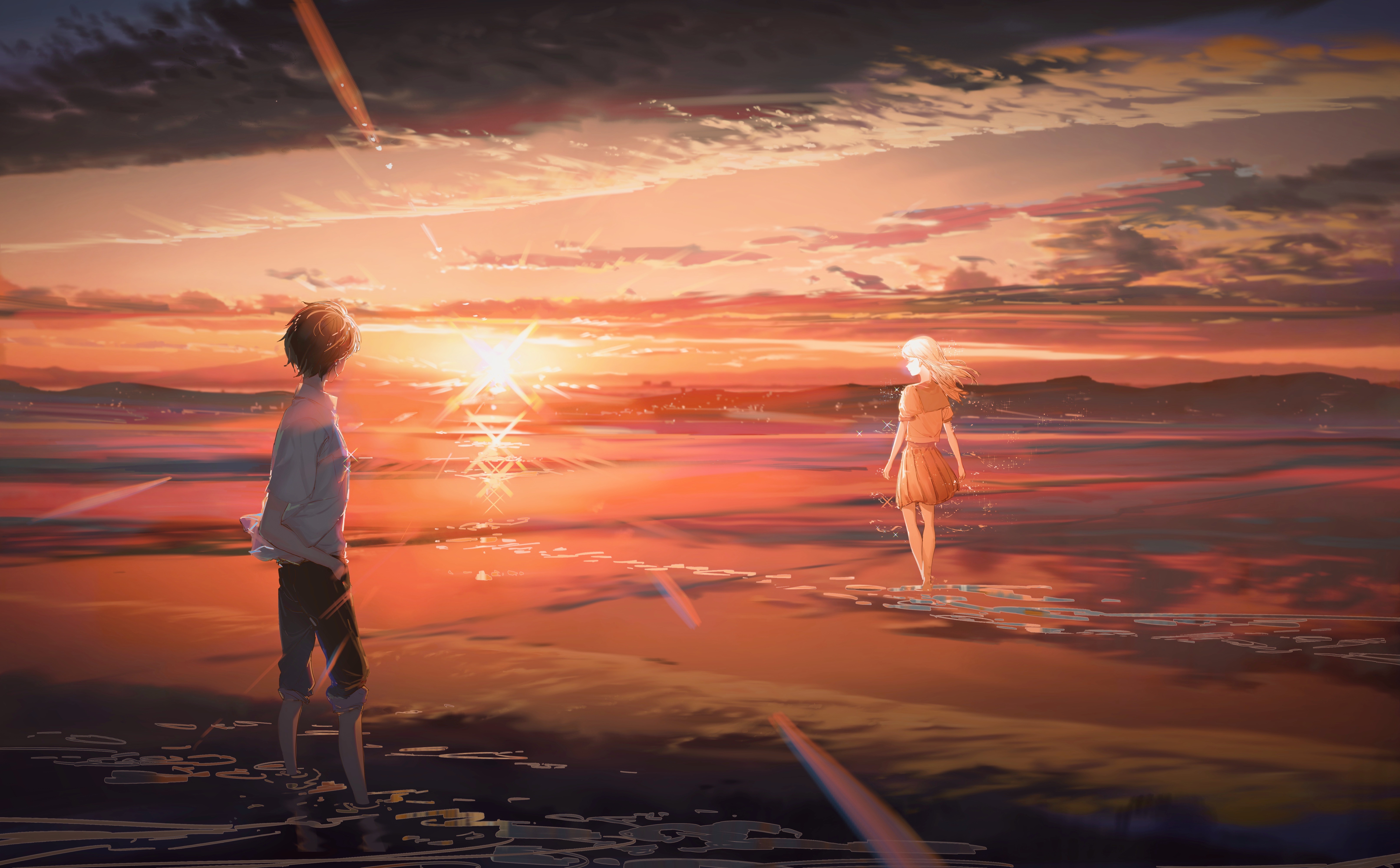 Anime Sunrise 4k Ultra HD Wallpaper