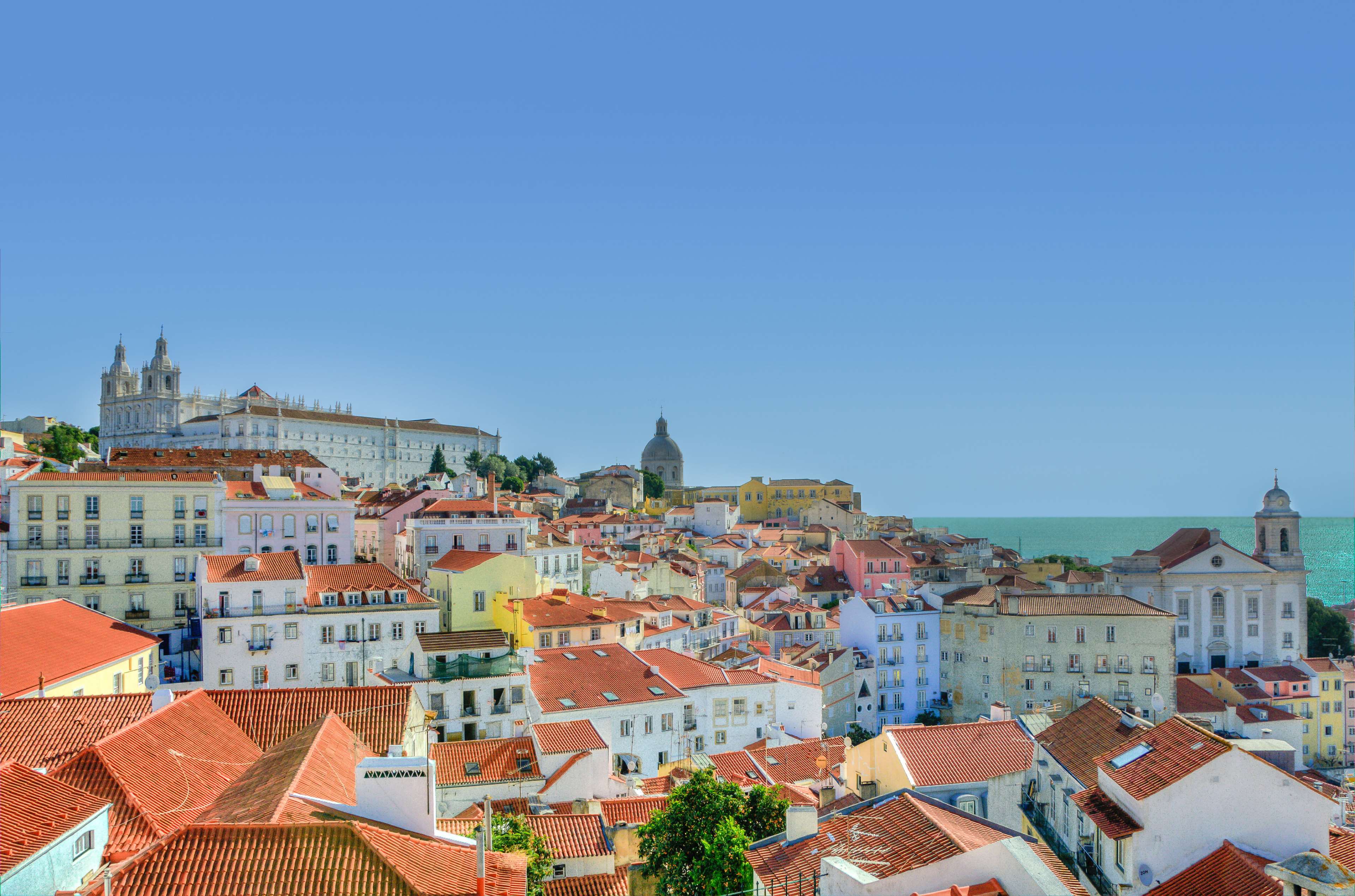 city, houses, lisbon, portugal, small town, village 4k wallpaper