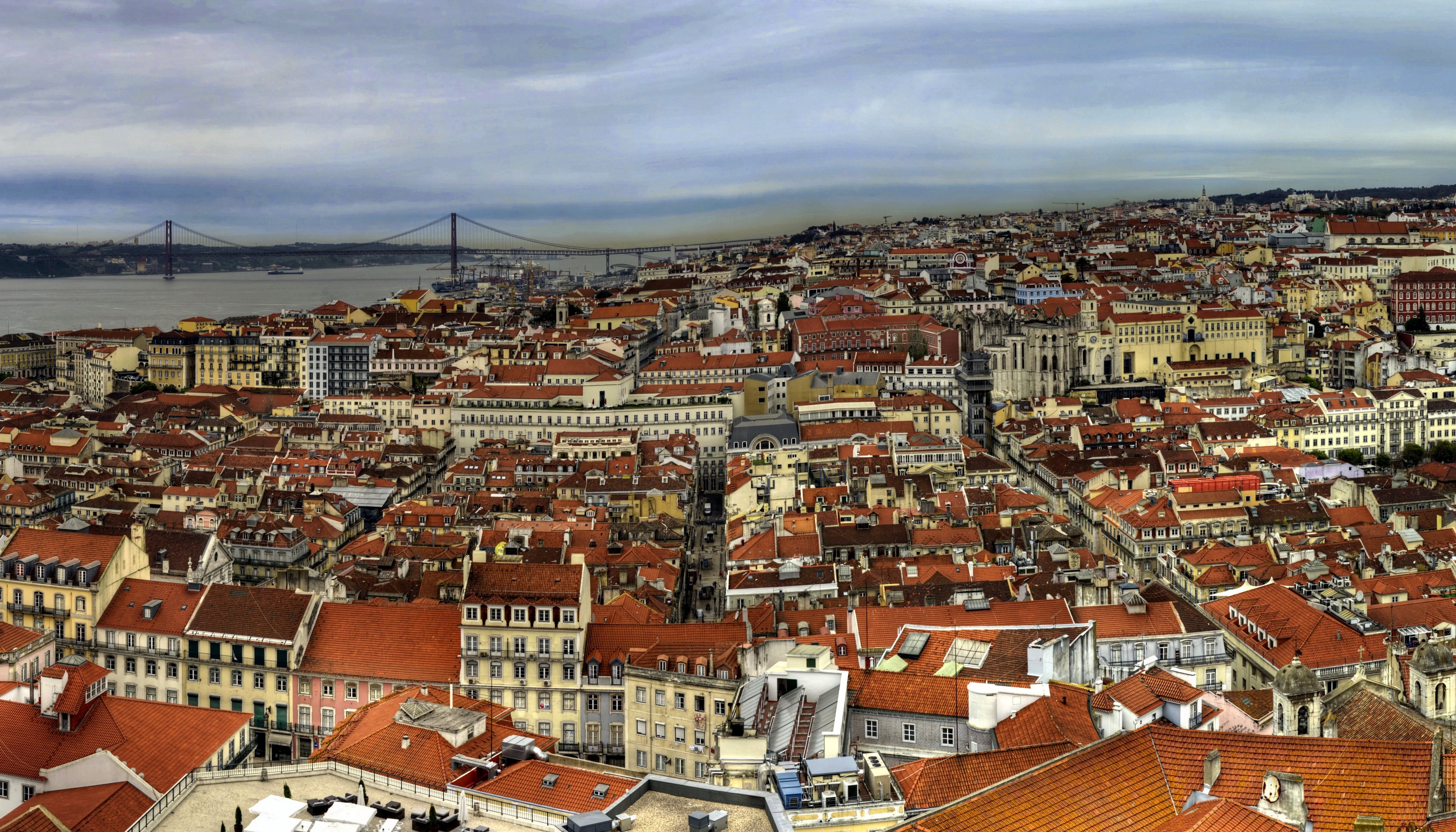 4K, Lisbon, Portugal, Houses, Lisbon, From above Gallery HD Wallpaper