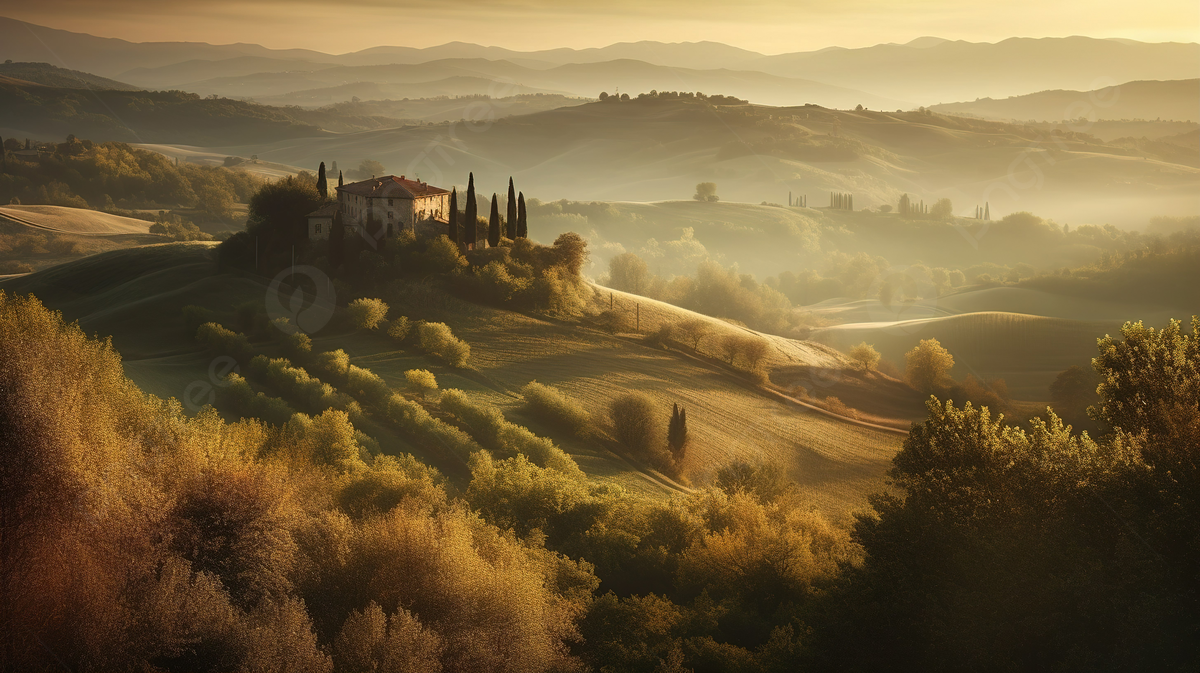 Sunrise In The Italian Countryside Background, Beautiful Italian Picture Background Image And Wallpaper for Free Download