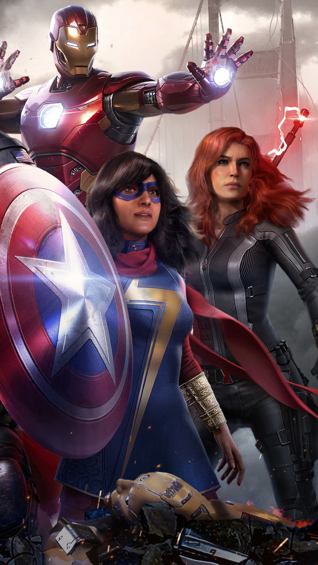 Wallpaper / Video Game Marvels Avengers Phone Wallpaper, Ms. Marvel, Black Widow, Iron Man, Kamala Khan, 1080x1920 free download