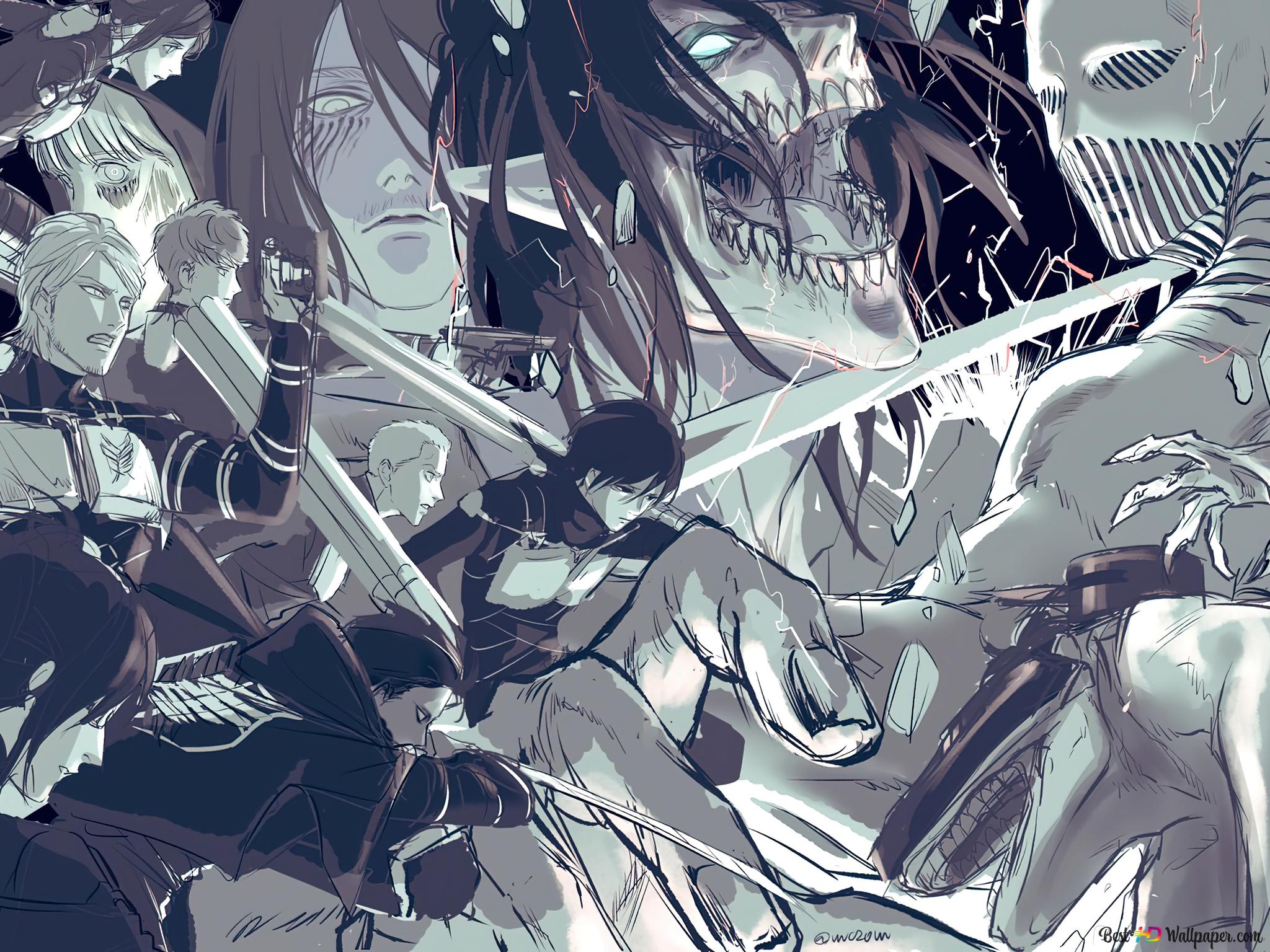 Attack On Titan Characters 4K wallpaper download