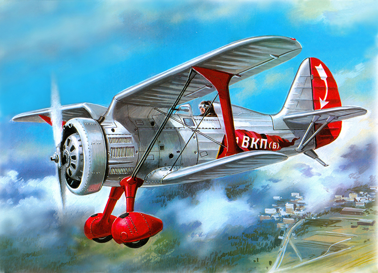 Image Airplane Retro Painting Art Aviation
