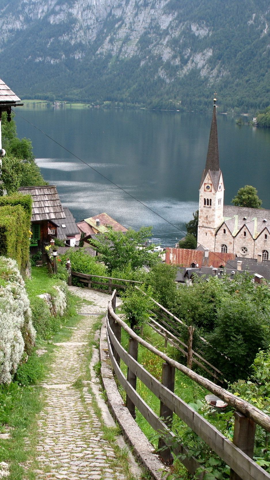 Download Wallpaper 938x1668 Austria, Lake, Home, Structures, Mountains Iphone 8 7 6s 6 For Parallax HD Background