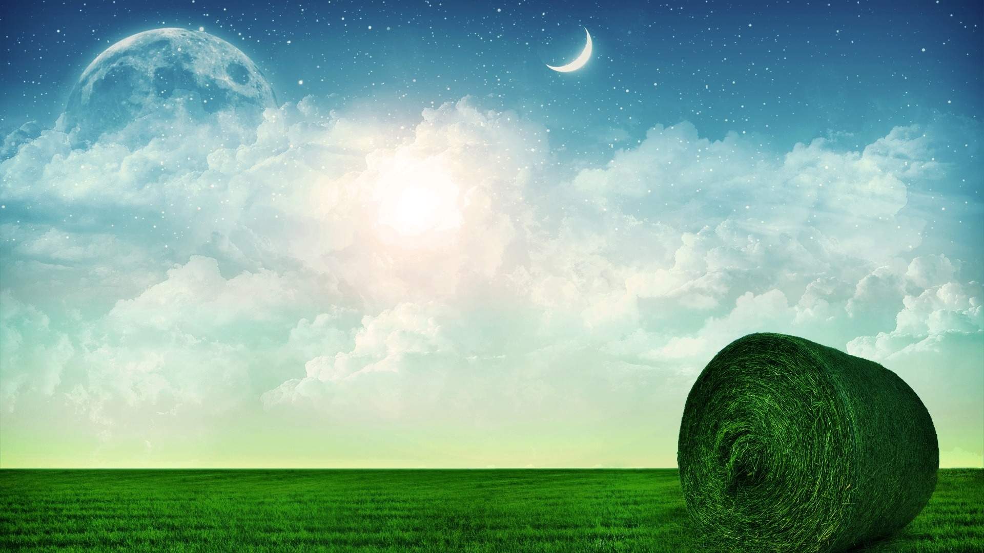 Desktop Wallpaper Fantasy Green Natural Landscape, HD Image, Picture, Background, Ttymmw