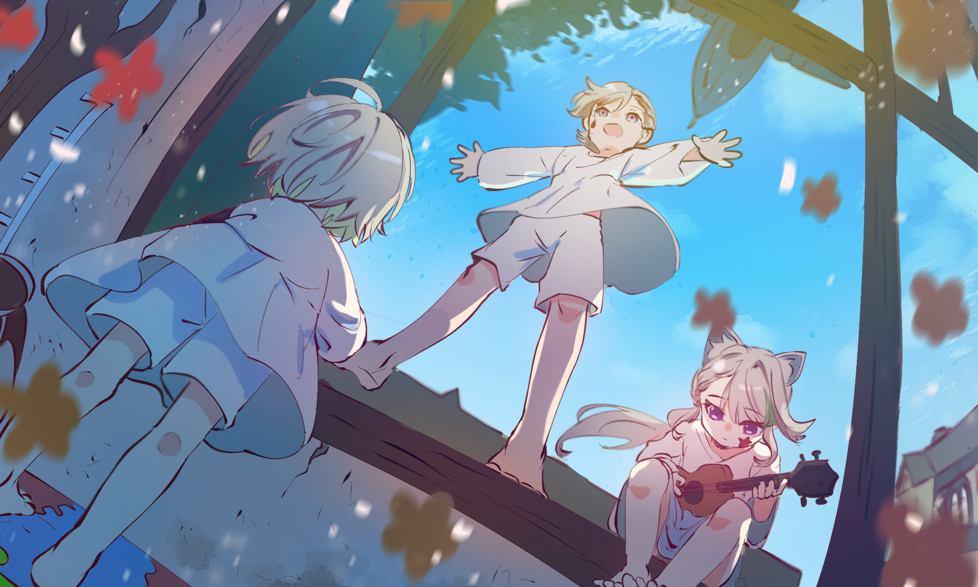 lynette, lyney, and freminet (genshin impact) drawn