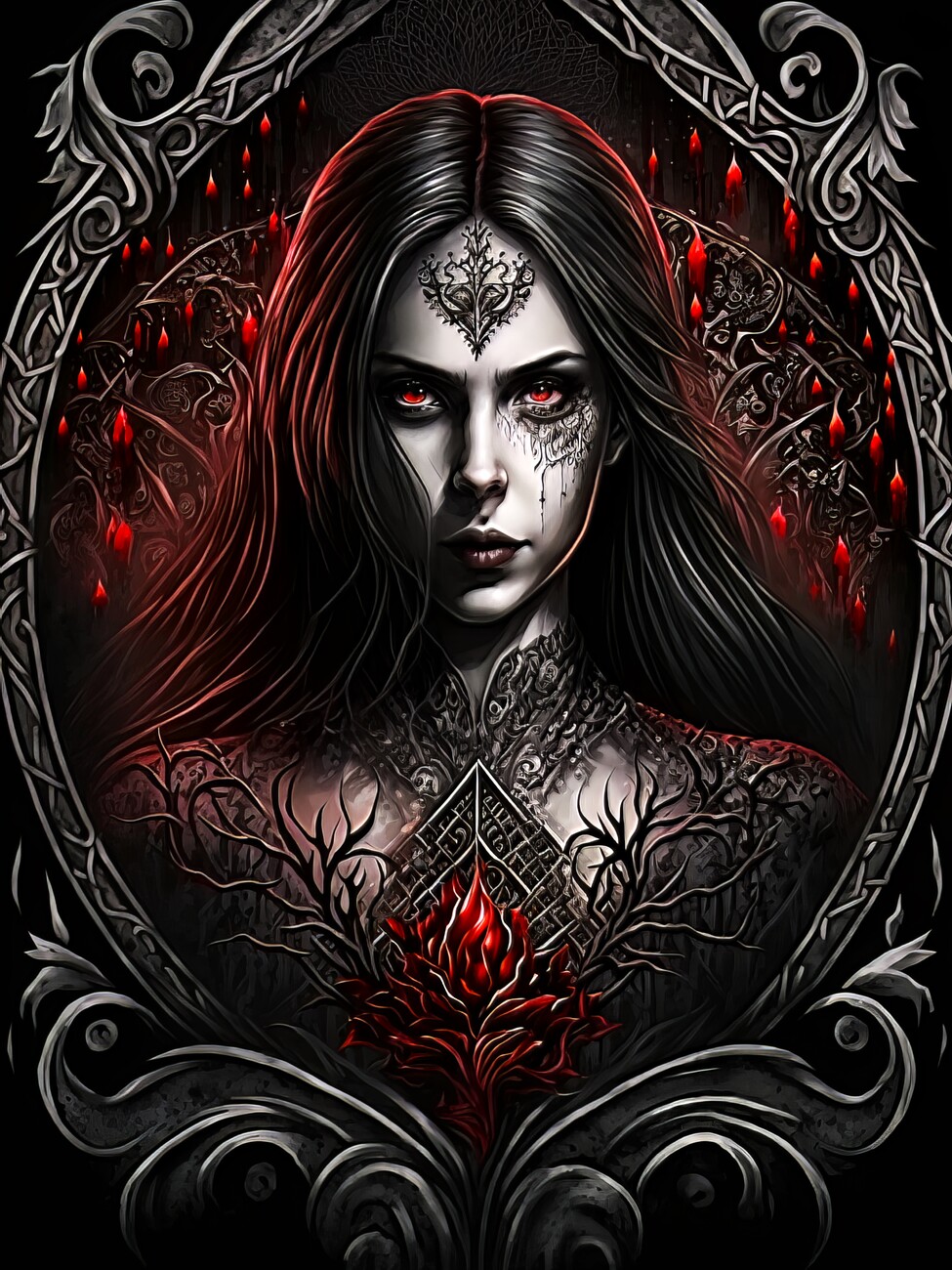 Dark Gothic Girl Wall Mural