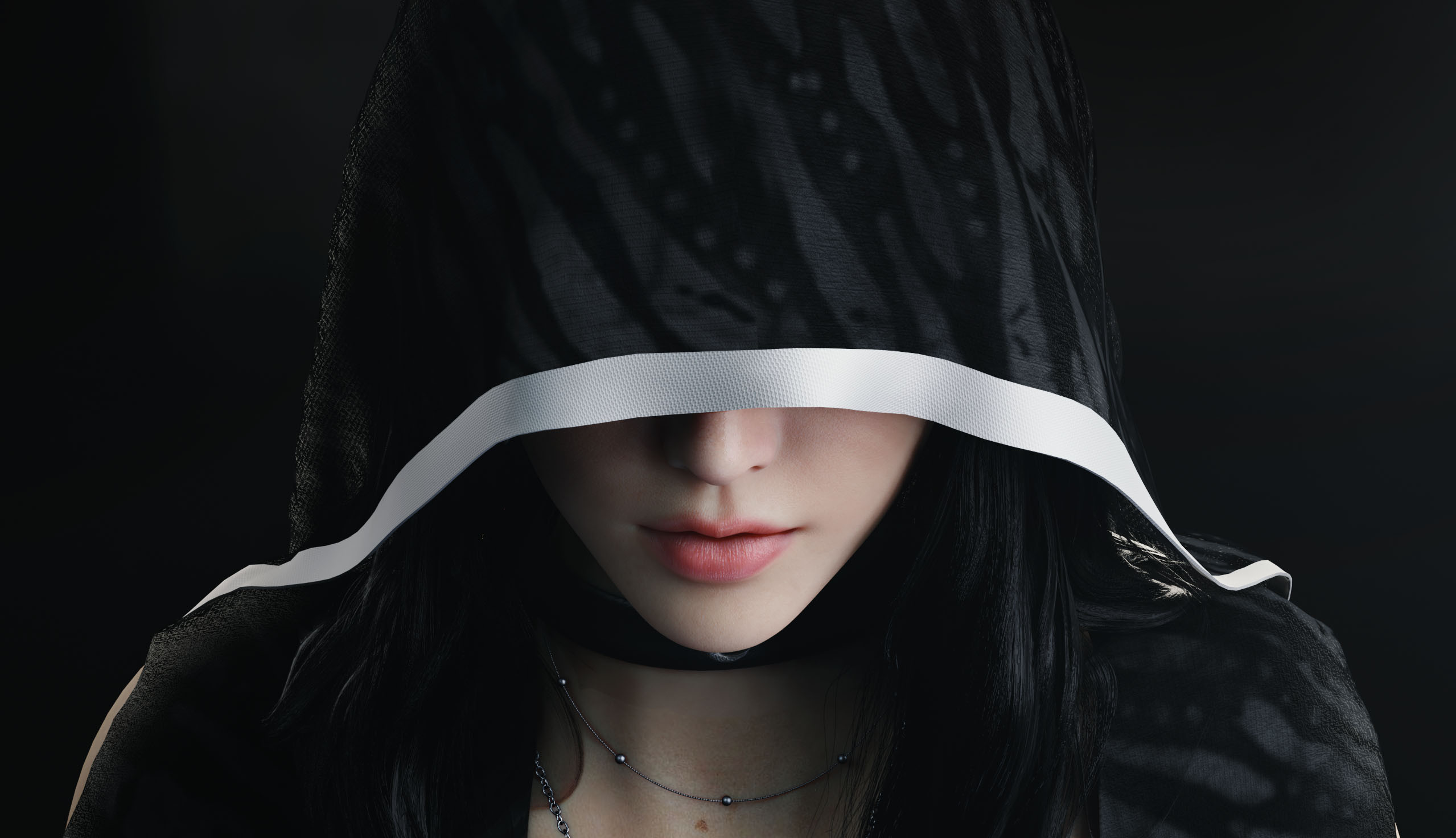 Wallpaper, women, 3D, parted lips, CGI, illustration, dark hair, fantasy art, fantasy girl 2558x1472