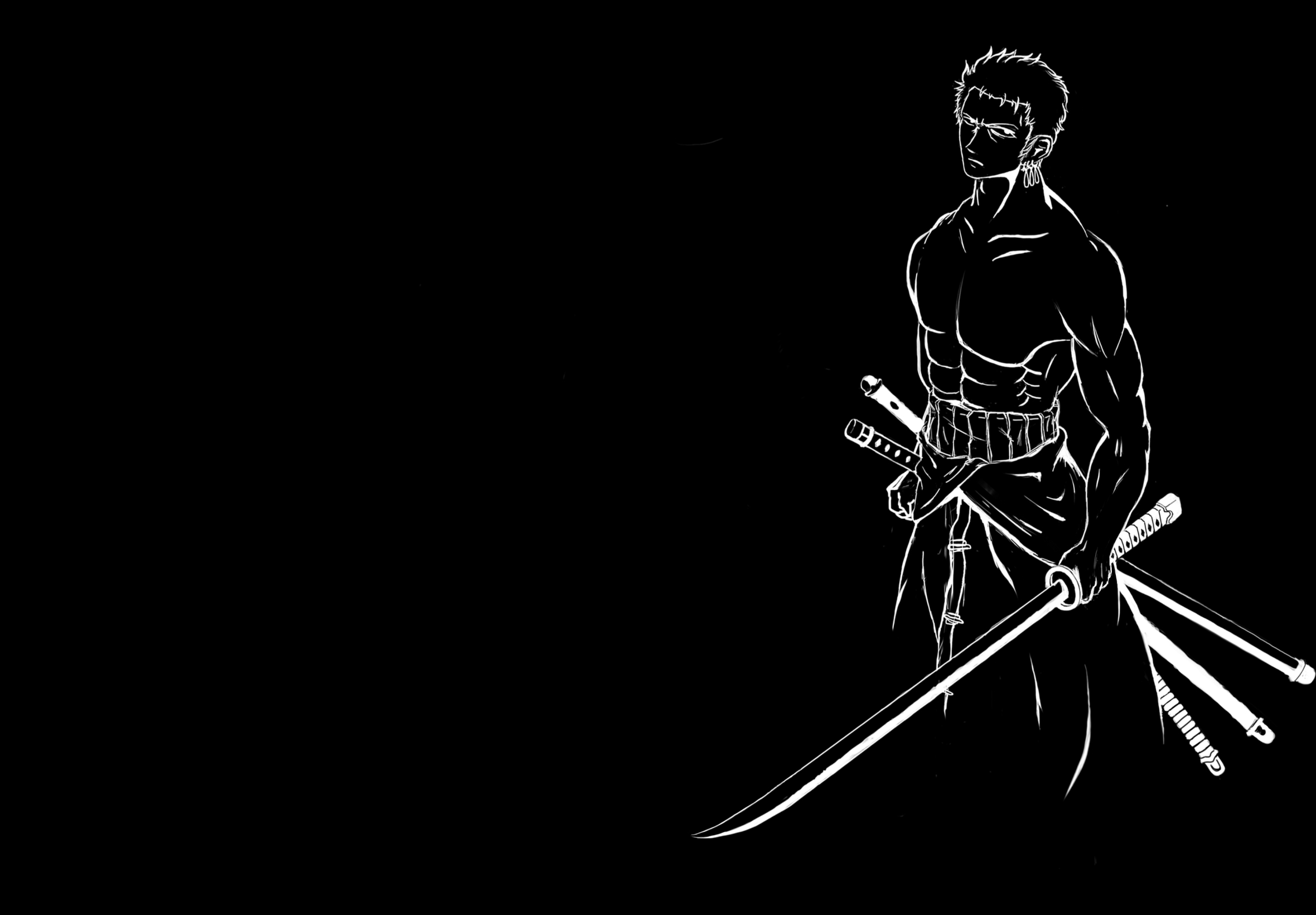 HD desktop wallpaper: Anime, Black & White, One Piece, Roronoa Zoro download free picture