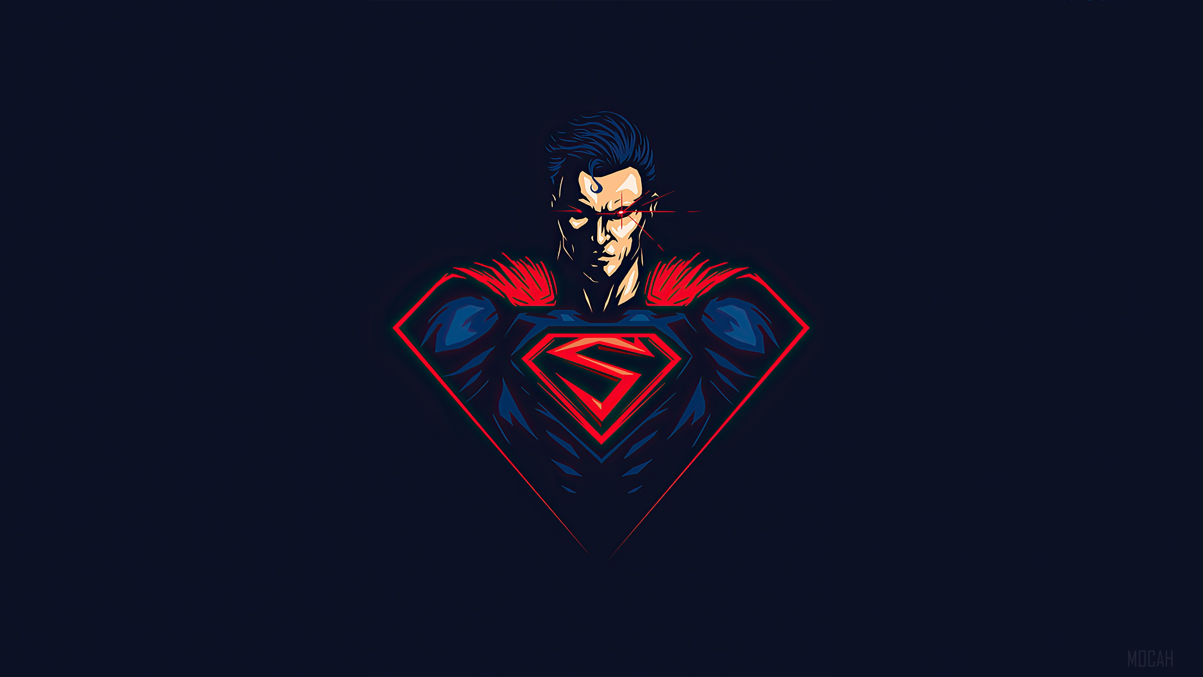 Superman Red Eye Minimalism 4k Gallery HD Wallpaper