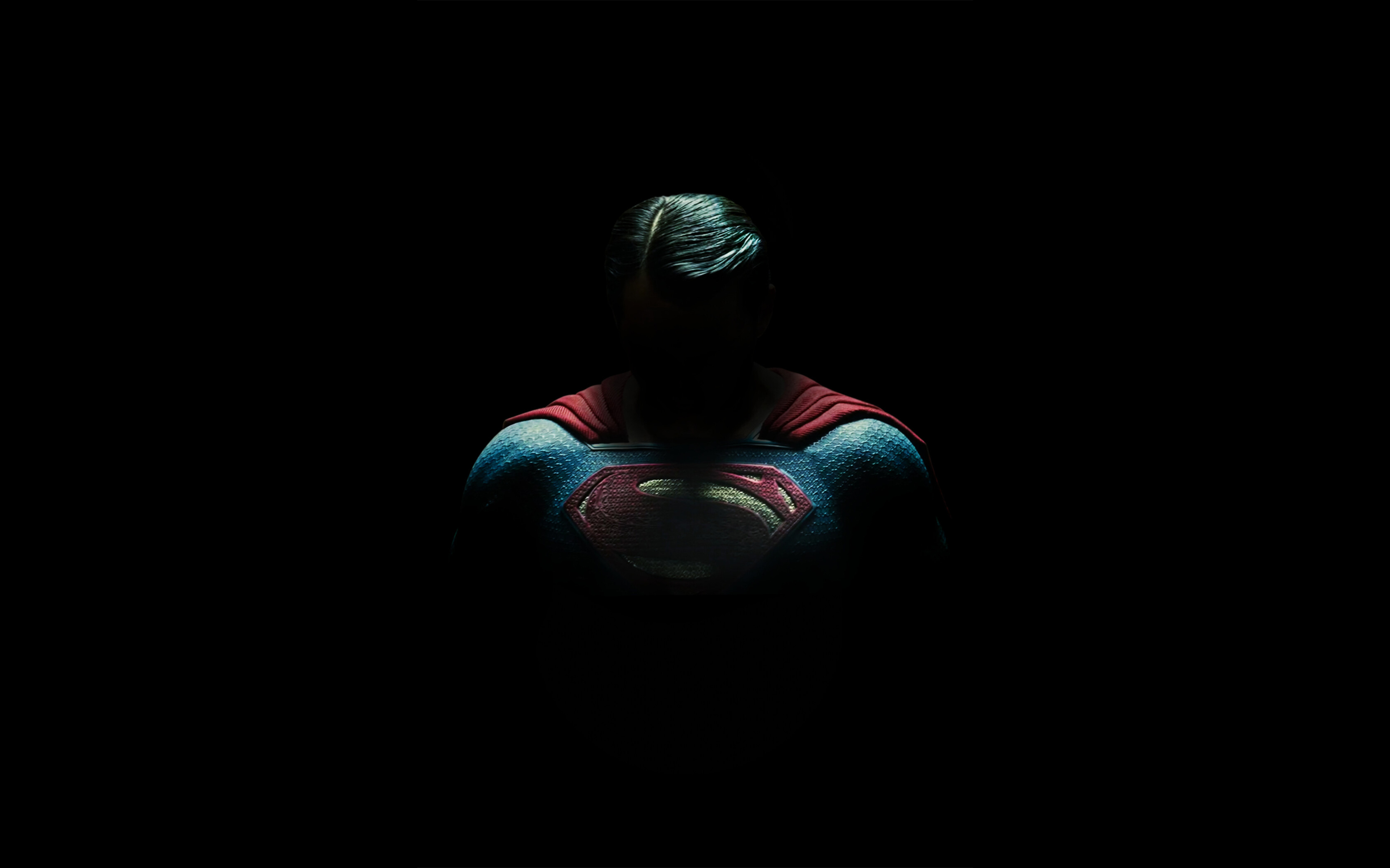 Download wallpaper Superman, 4k, superheroes, minimal, black background, Marvel Comics, Superman minimalism for desktop with resolution 3840x2400. High Quality HD picture wallpaper