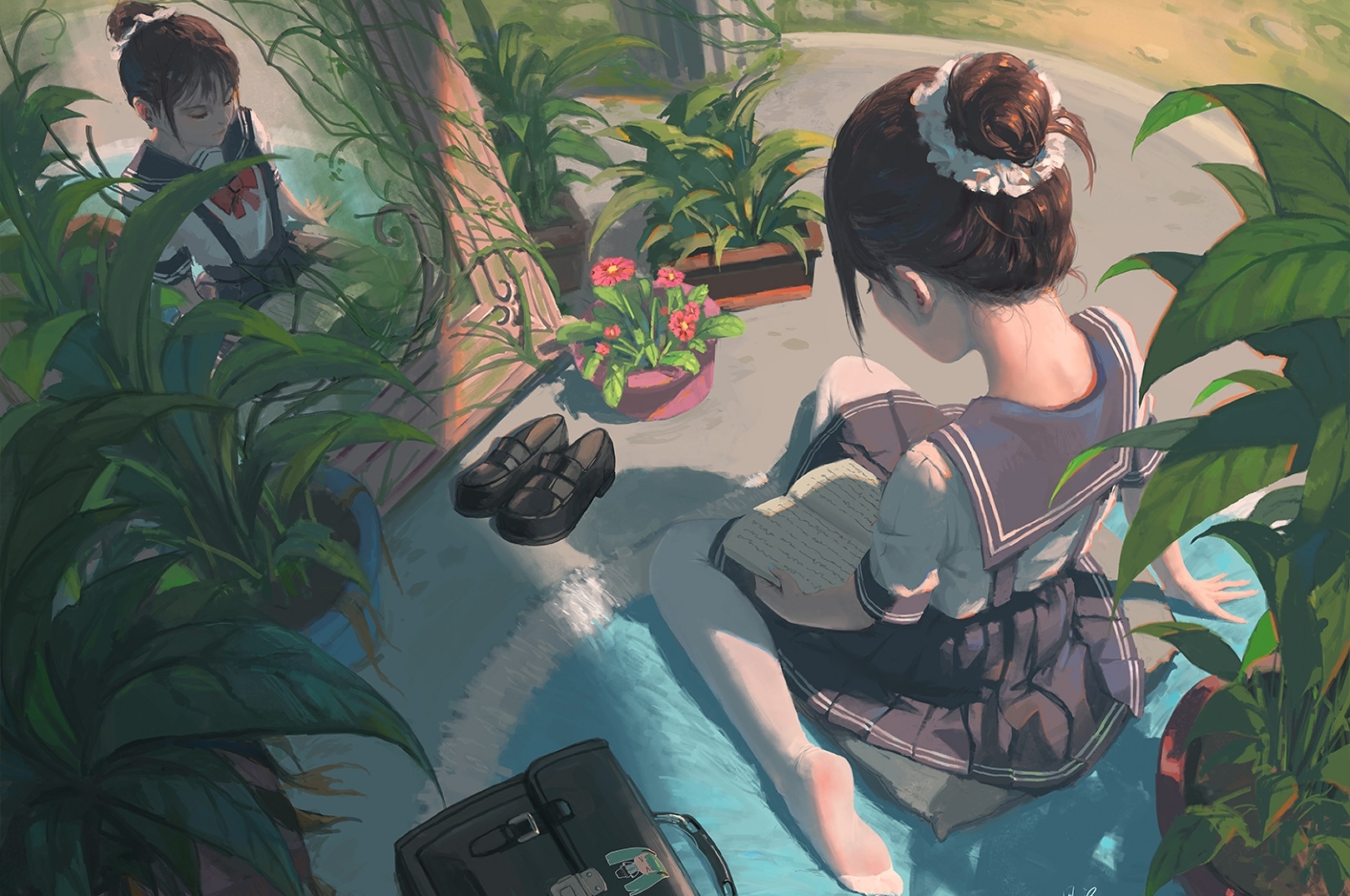 Free download Anime School Girl Uniform Reading Book Relaxing Anime Girl [2560x1700] for your Desktop, Mobile & Tablet. Explore Anime Girl Reading Wallpaper. Anime Girl Wallpaper, Anime Gamer Girl