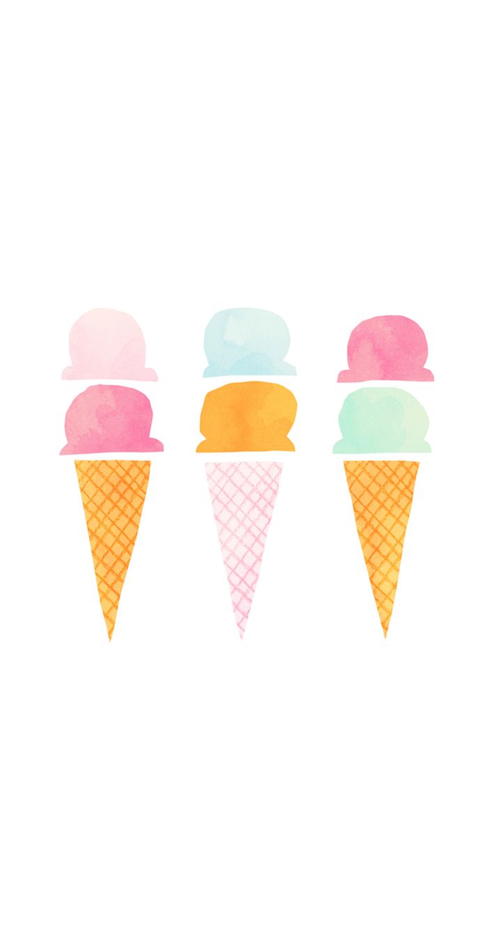 Lauren conrad ice cream watercolour iPhone wallpaper. Cute summer wallpaper, iPhone wallpaper pattern, Summer wallpaper