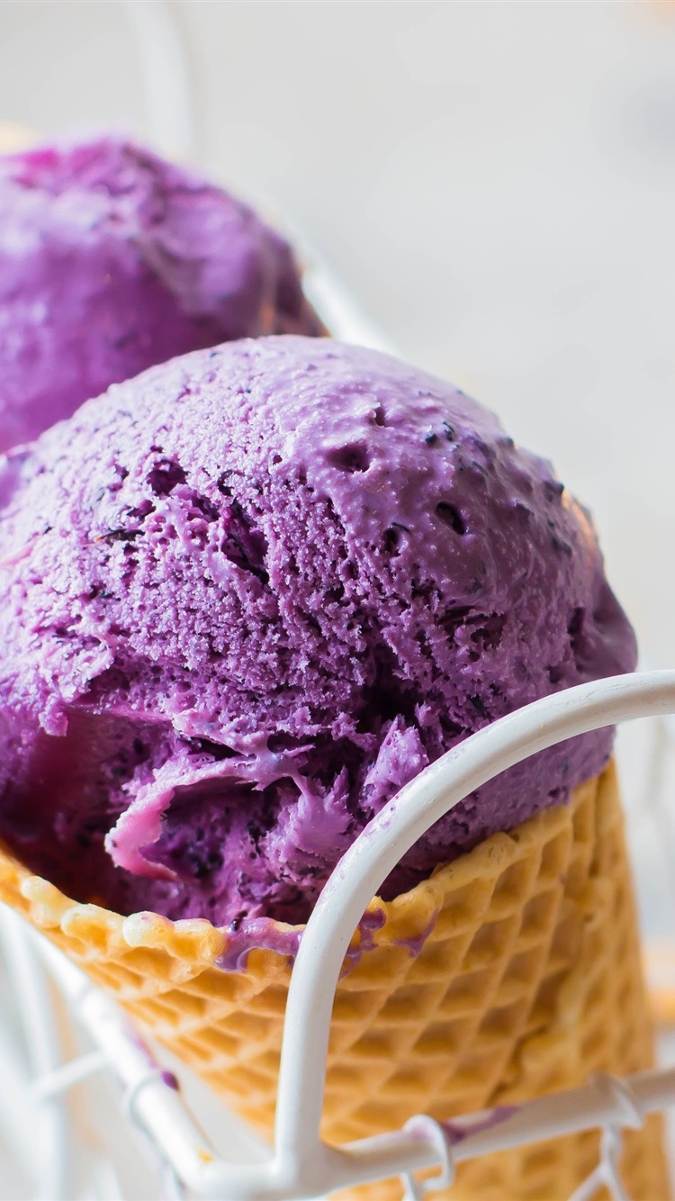 Purple Ice Cream, Summer Dessert 1080x1920 IPhone 8 7 6 6S Plus Wallpaper, Background, Picture, Image