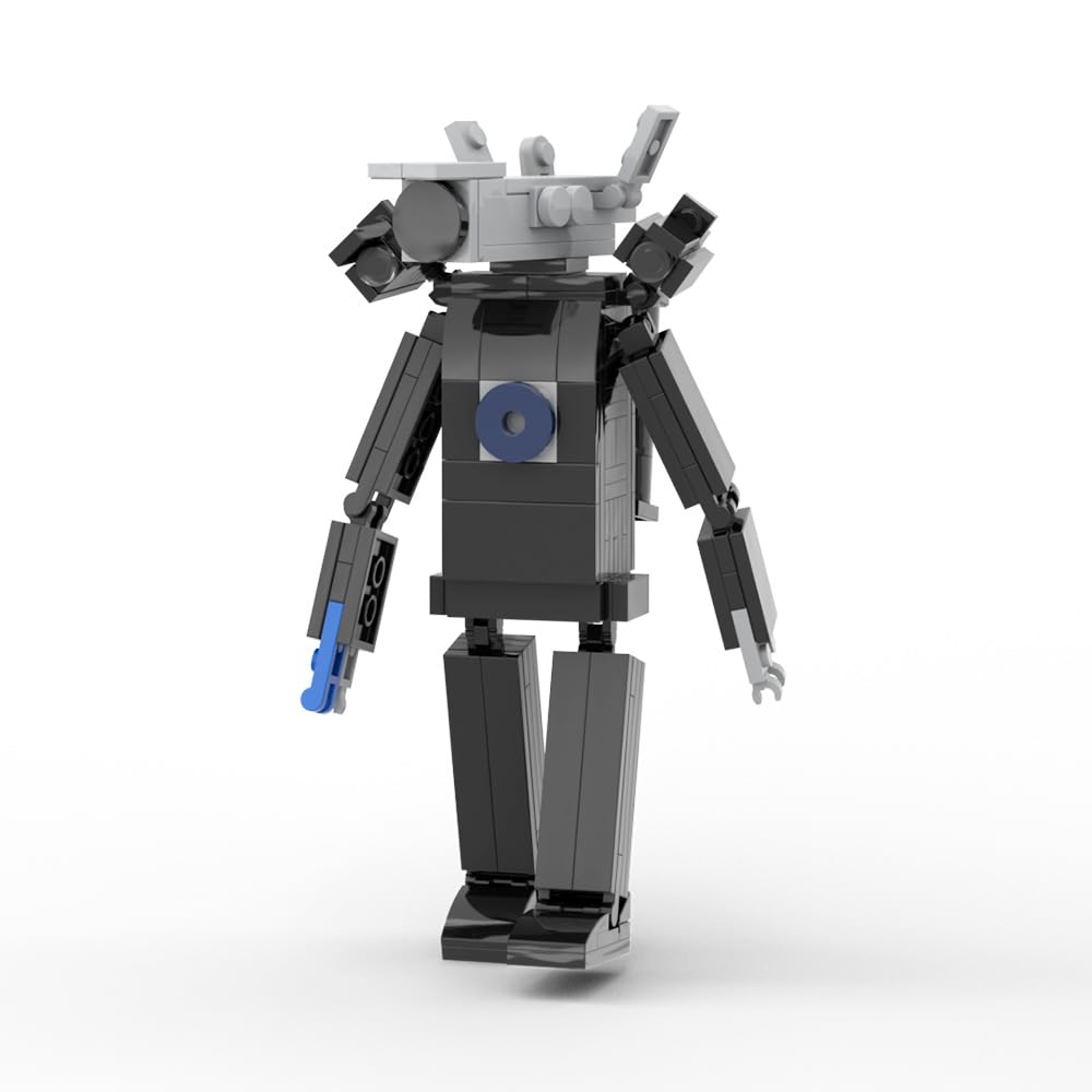 The Skibidi Toilet Camerman Titan Action Figure Building Block Kit, Skibidi Toilet Cameraman Battle Horror Game Model Toys, Collectible Camera Titan Anime Building Bricks Gift for Kids Adults (169 Pcs)