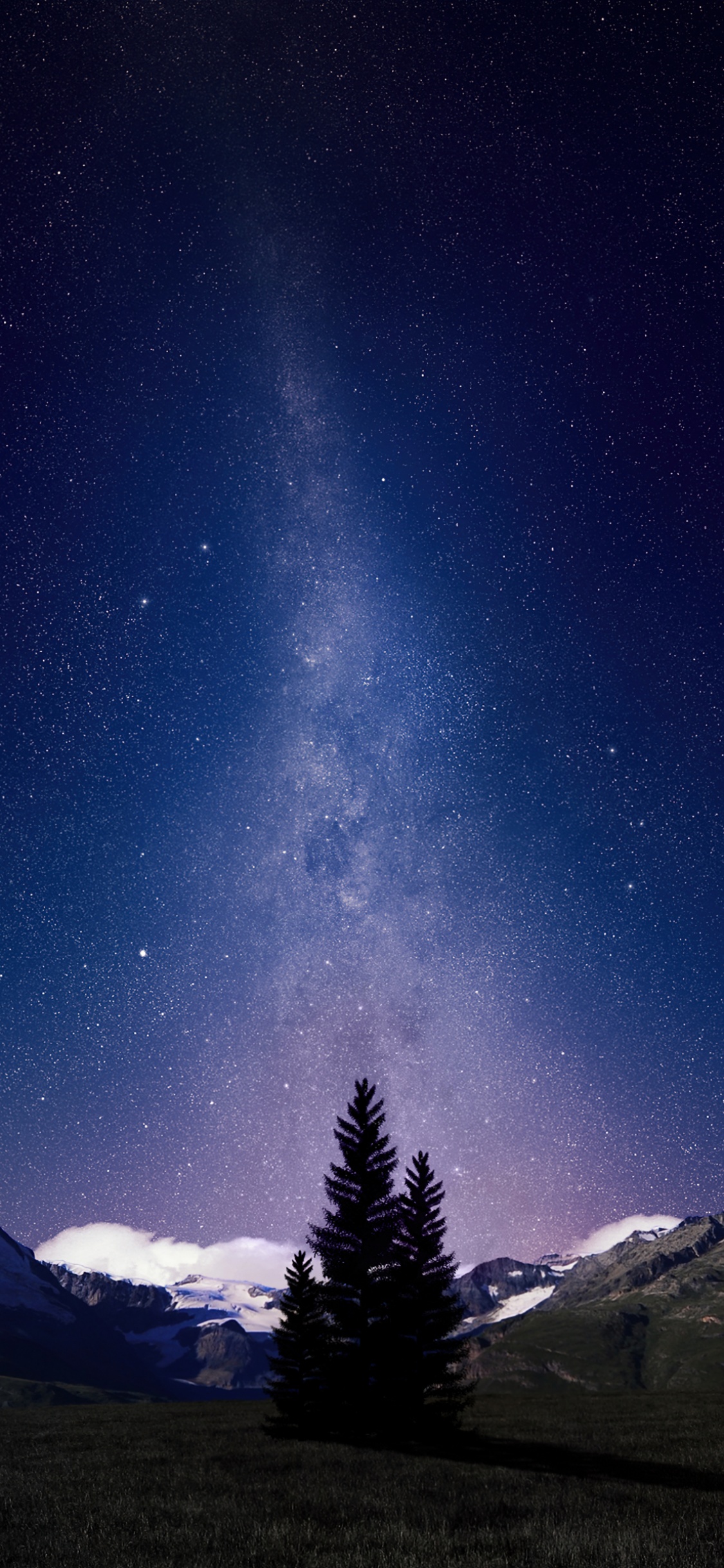 Milky Way Wallpaper 4K, Night sky, Alps mountains