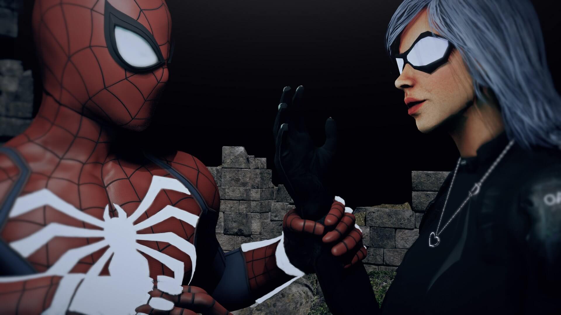 Spider Man With Black Cat WallPaper PS4 3D Render