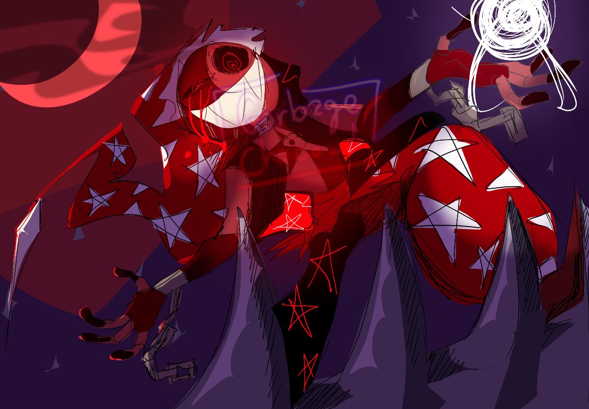 초코초코Chocolate//COMMS OPEN doodle of bbg bloodmoon #tsams #thesunandmoonshow #samsbloodmoon #fnaf