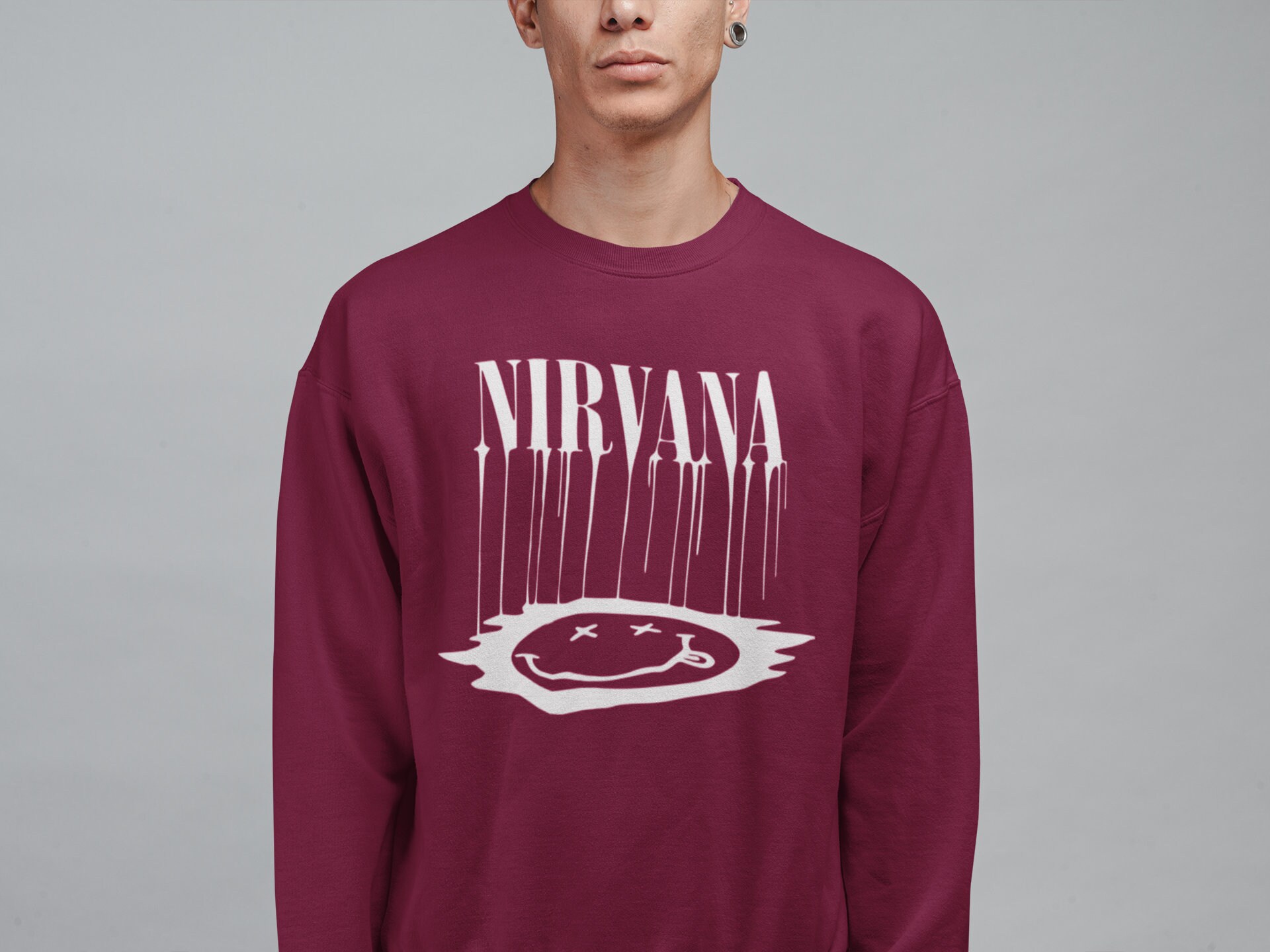 Nirvana Sweatshirt Vintage Band Sweatshirt Nirvana Band