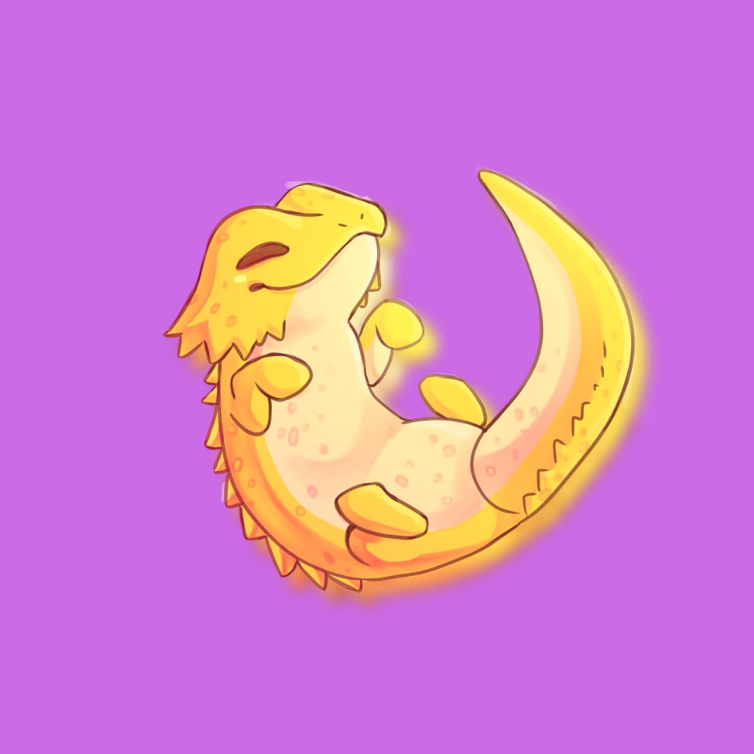 Super Kawaii Yellow Bearded Dragon Adorable Kawaii Reptile