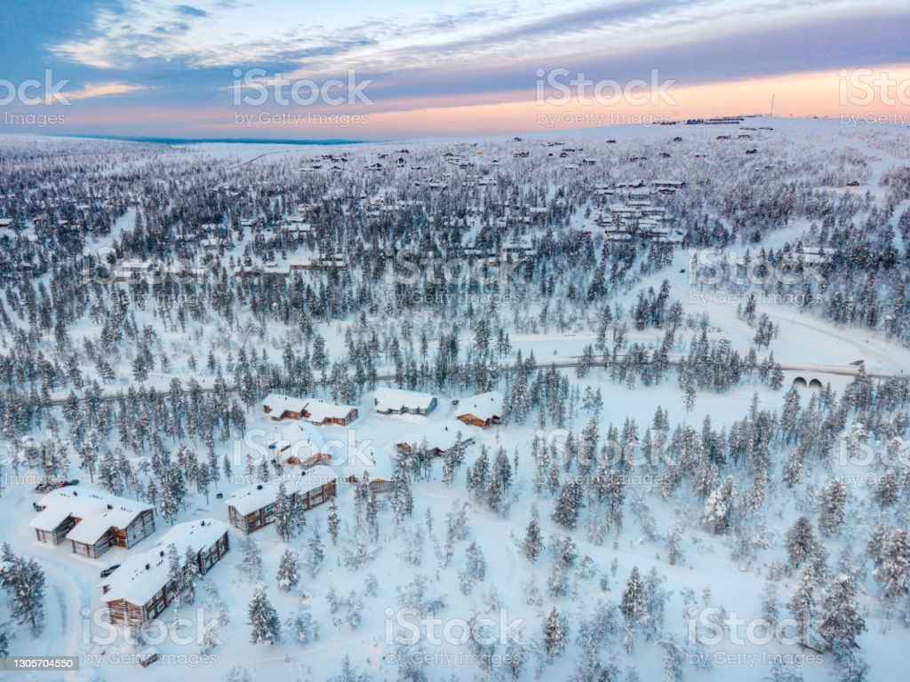 Aerial View Of Santa Claus Village In Rovaniemi In Lapland In Finland Image Now