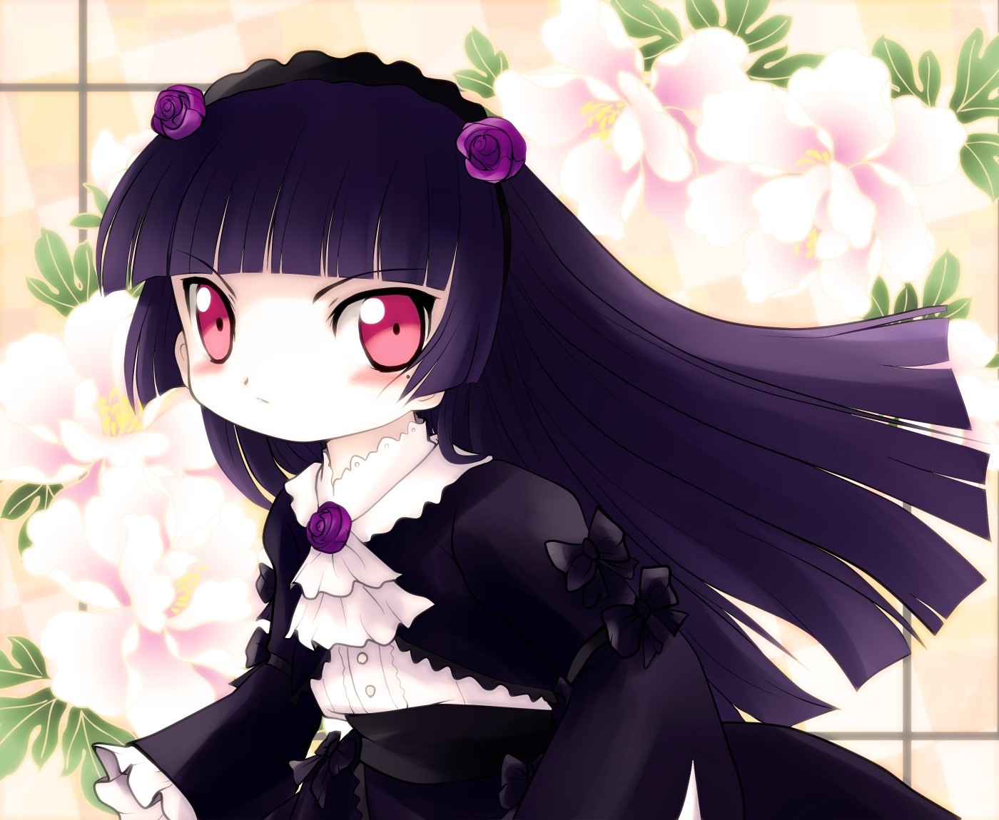 Gokou ruri, Lolita fashion, Girl, Brunette, Dress, Flowers wallpaper