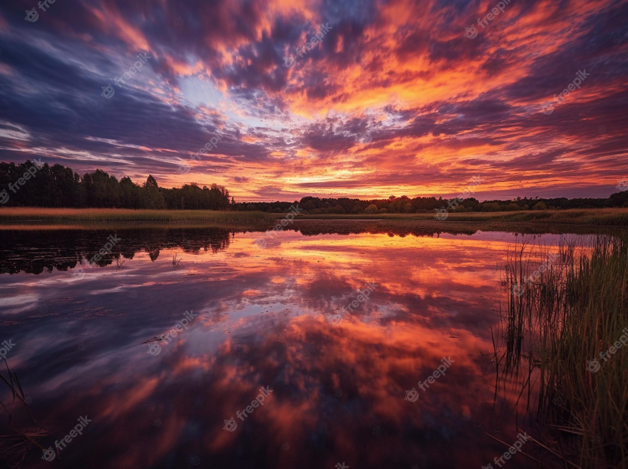 Sunset Lake Wallpaper Image