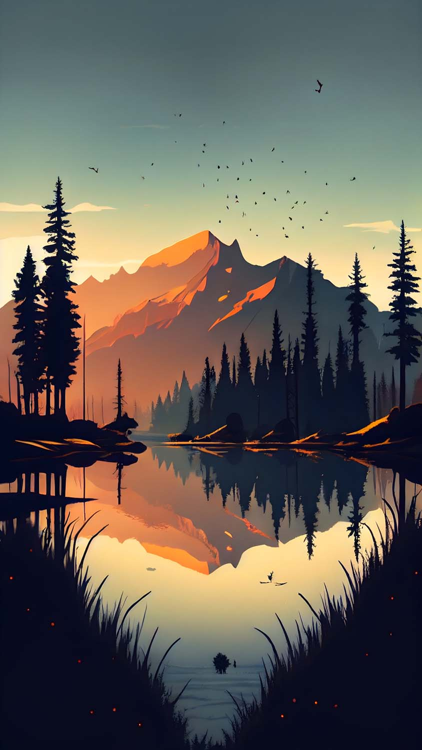 Nature Reflection Lake Ai Wallpaper Download