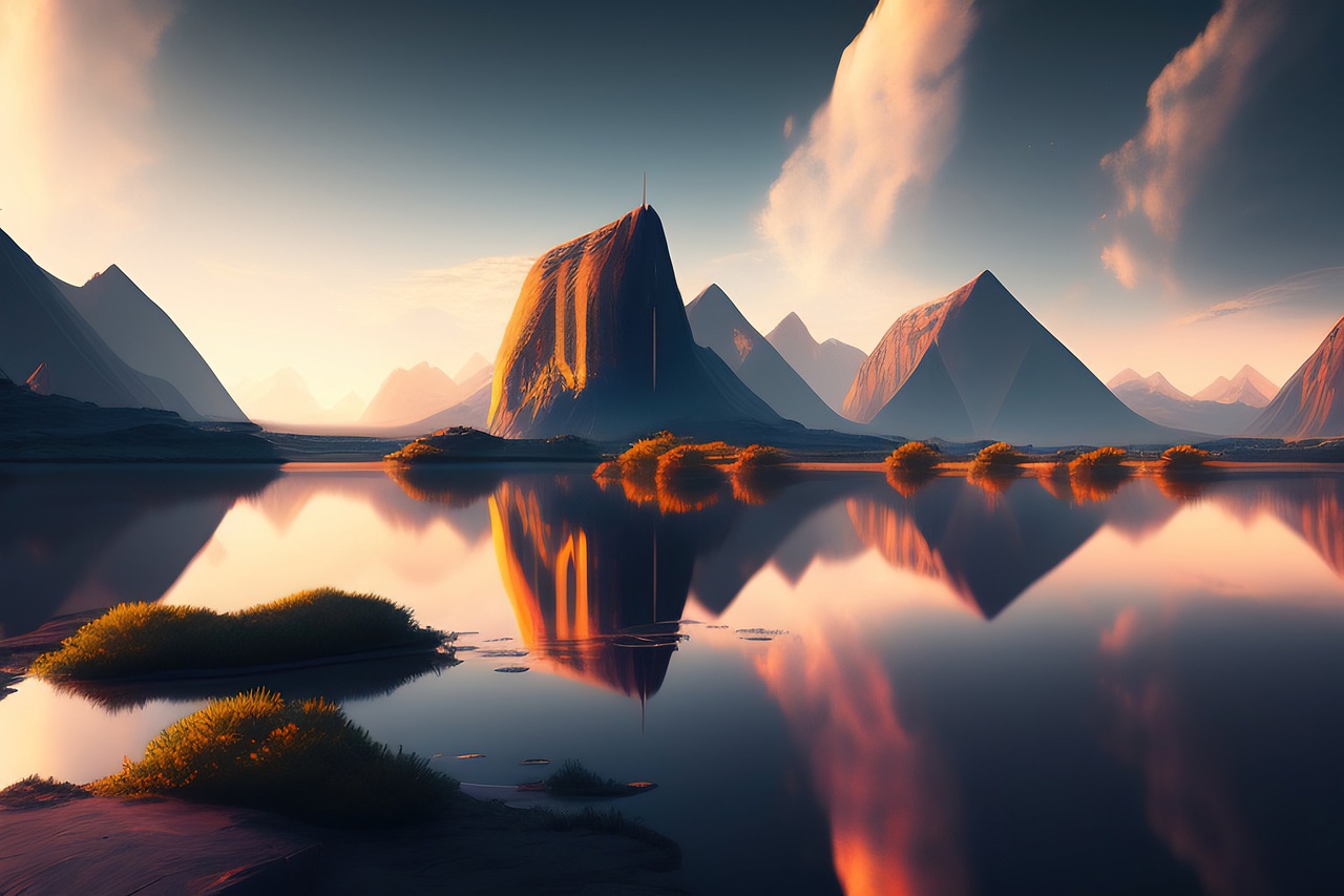 Download Mountains Lake Royalty Free Stock Illustration Image