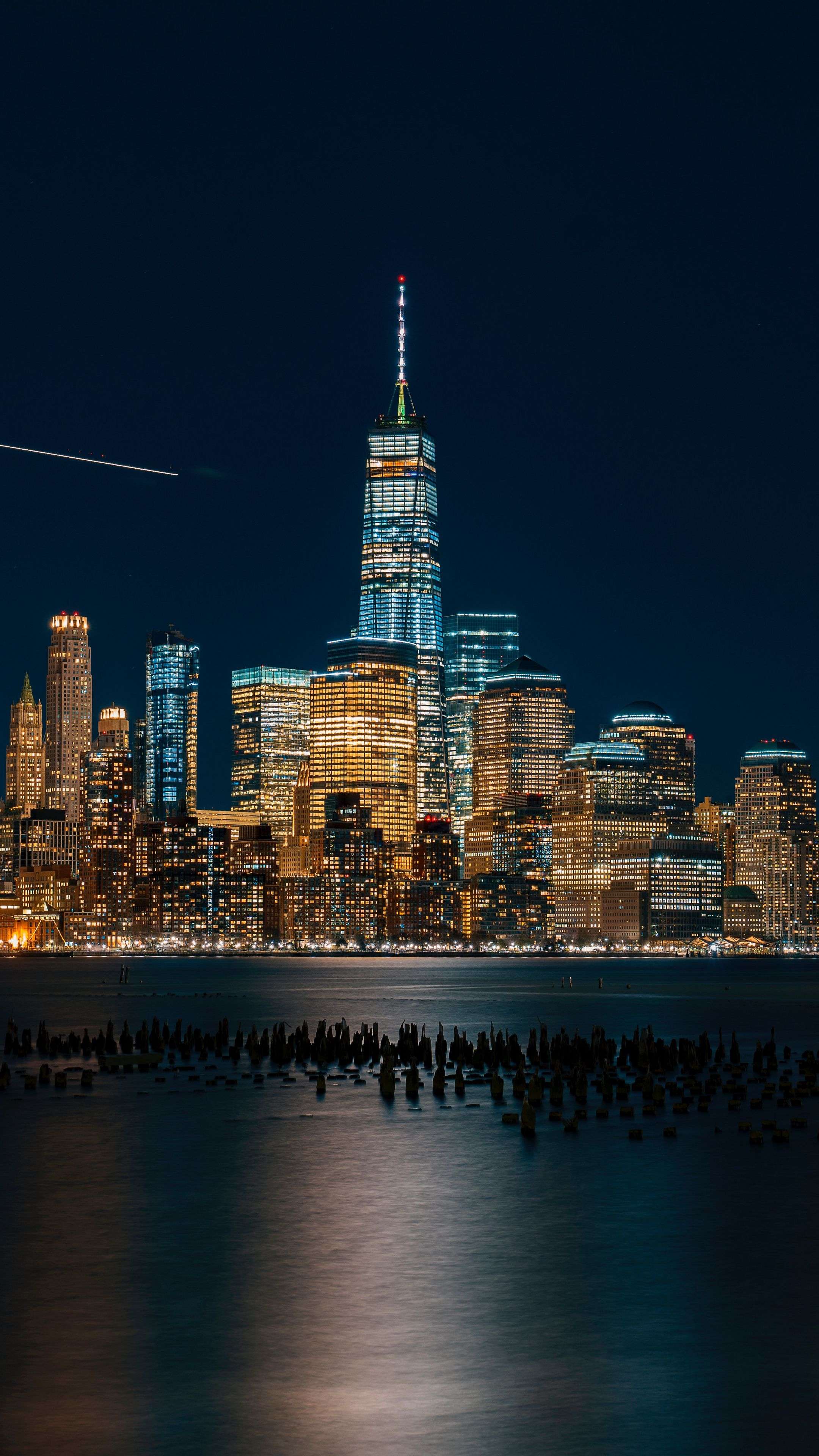 New York USA Night City 4K Phone Wallpaper