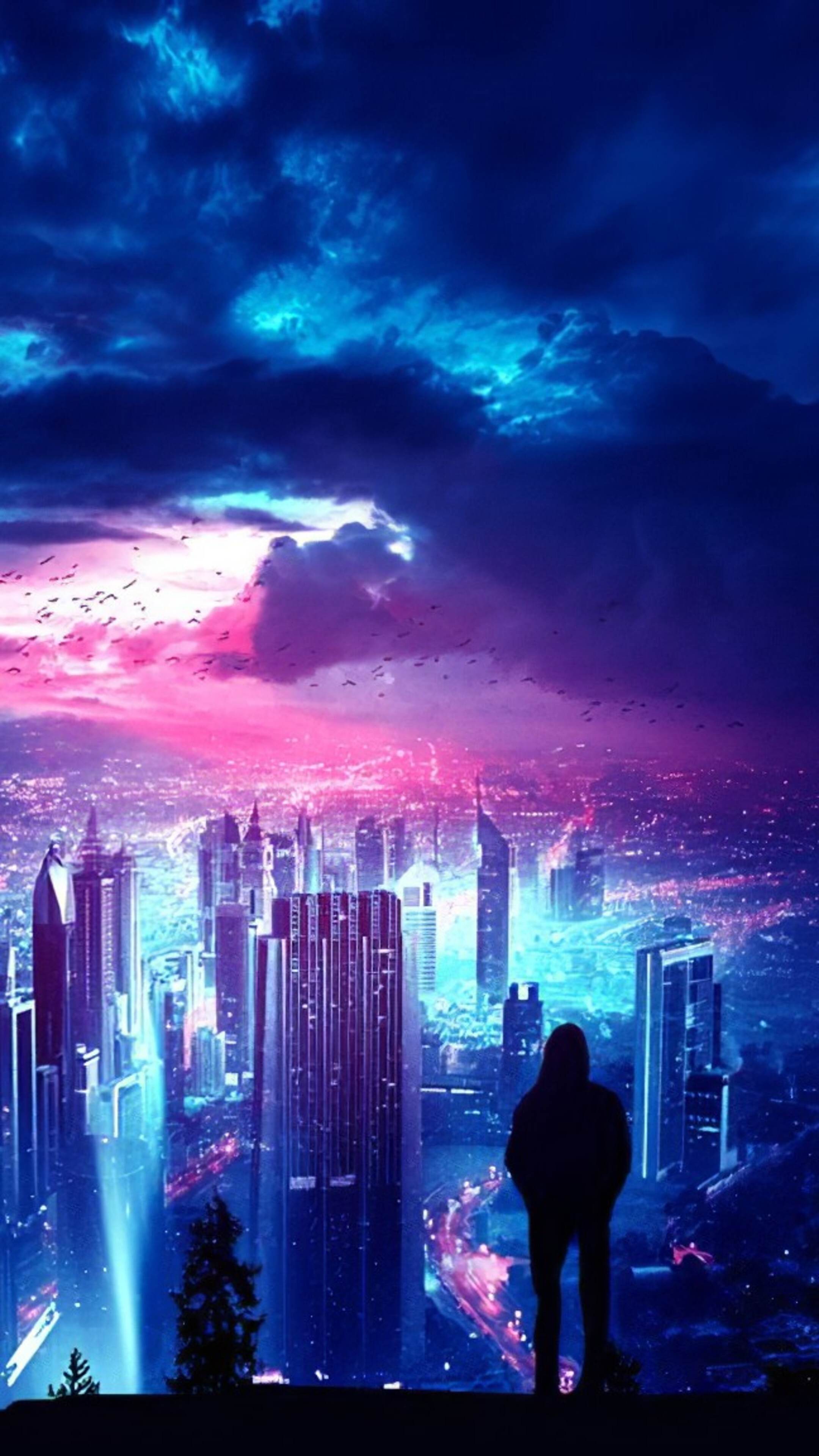 Night, Sky, City, Buildings, Digital Art, 4k Gallery HD Wallpaper