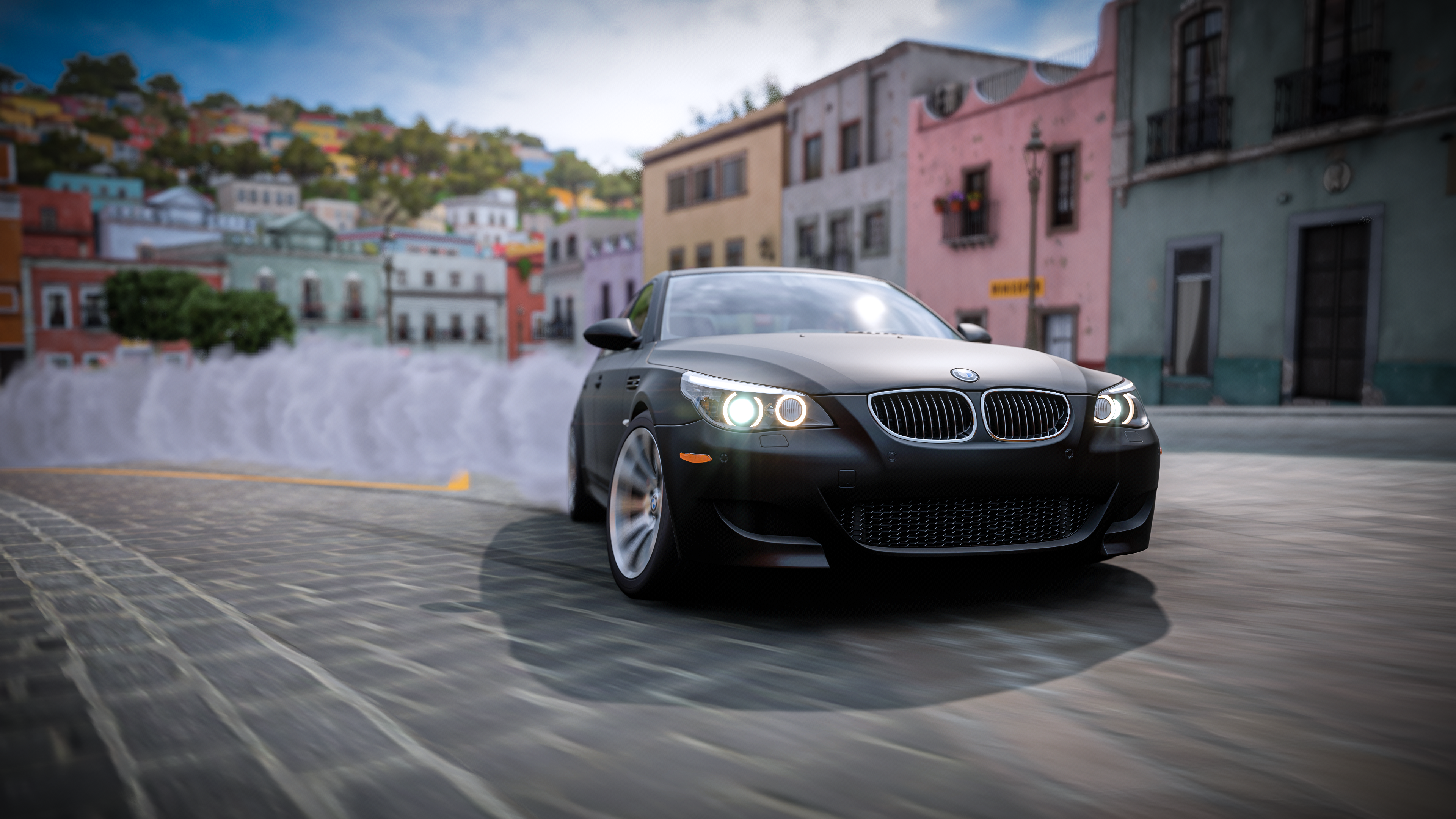 Forza Forza Horizon Forza Horizon 5 BMW BMW E60 BMW M5 Video Games Car Vehicle Reflection Mexican Dr Wallpaper:3840x2160