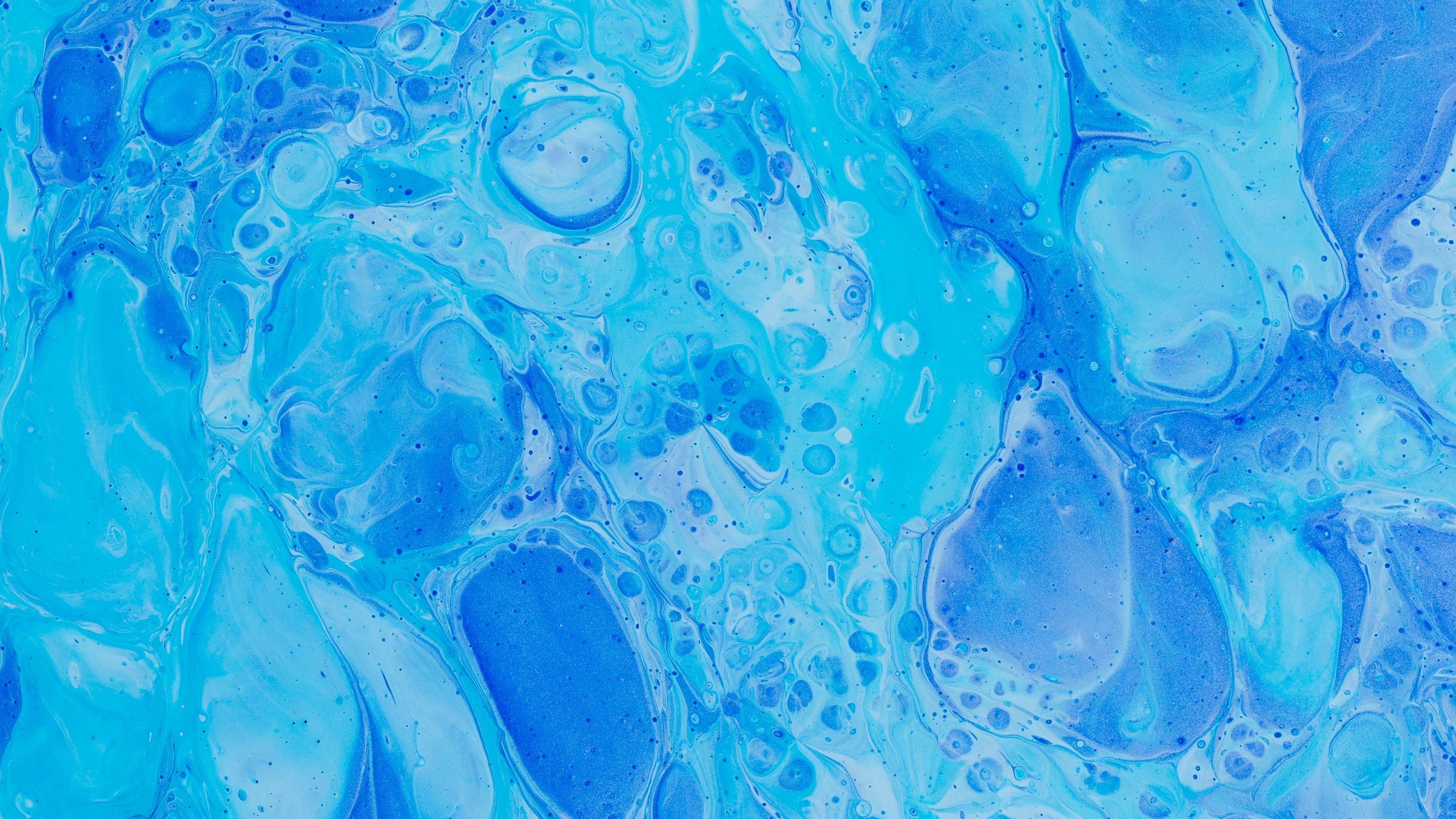 Download wallpaper 3840x2160 paint, blue, watercolor, spots 4k uhd 16:9 HD background