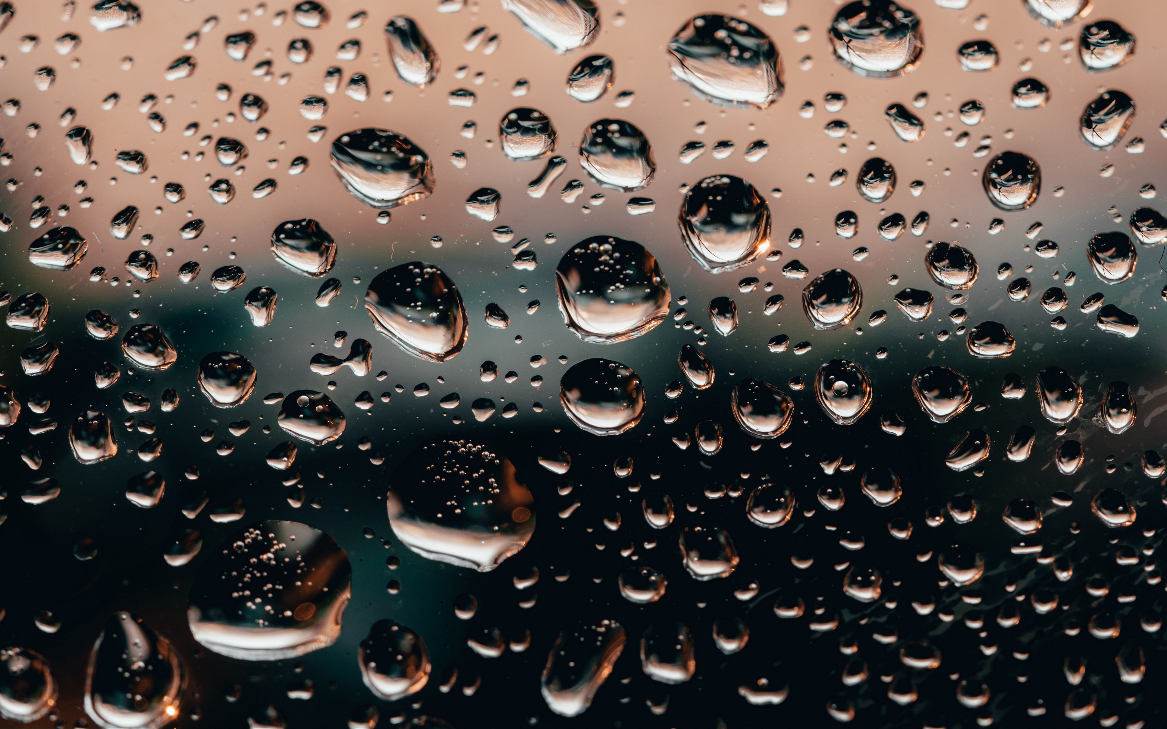 Download wallpaper 3840x2400 drops, glass, surface, wet, transparent, macro 4k ultra HD 16:10 HD background